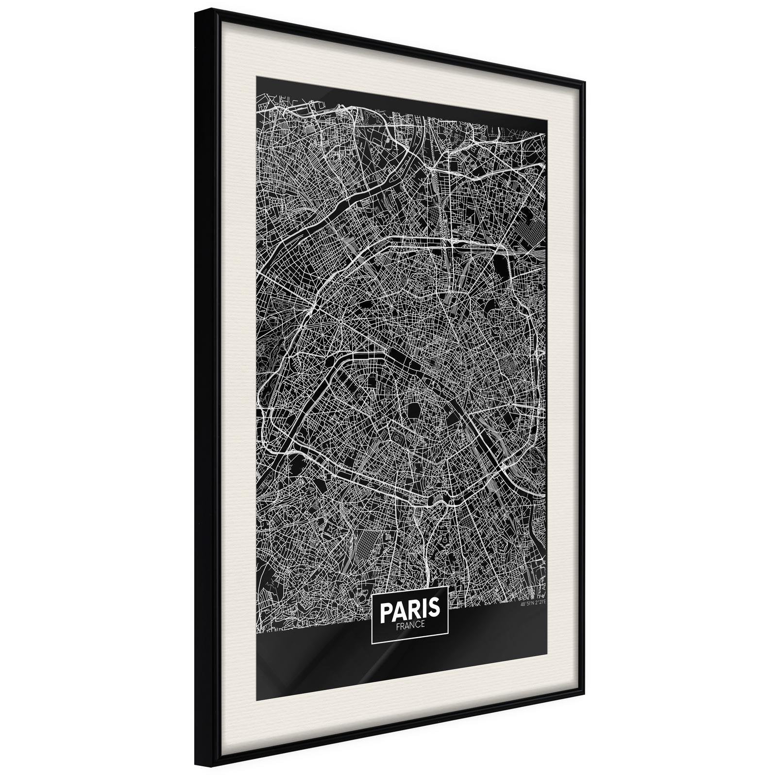 Läs mer om Inramad Poster / Tavla - City Map: Paris
