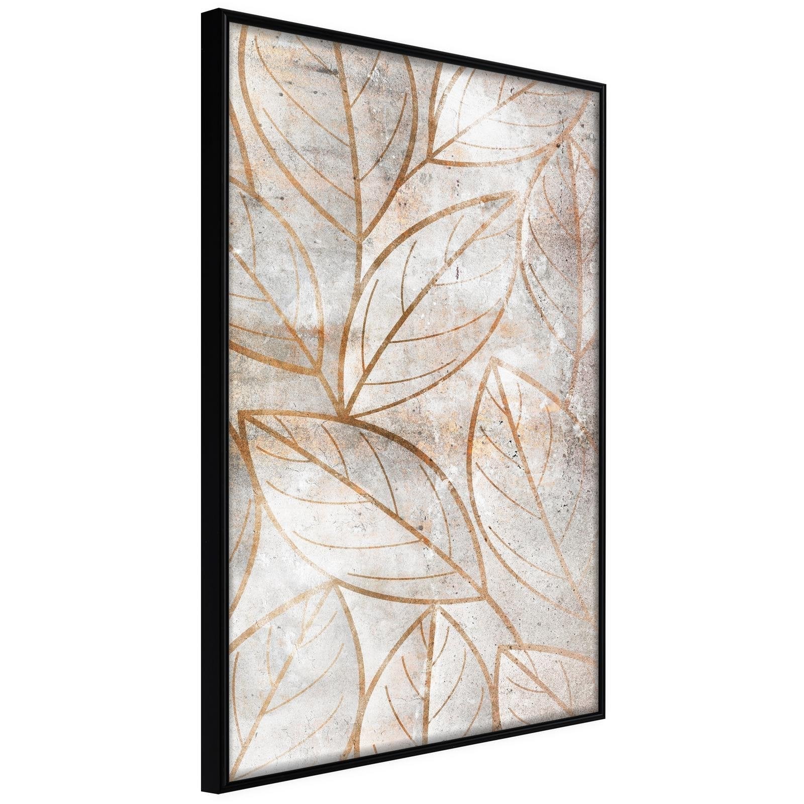 Läs mer om Inramad Poster / Tavla - Copper Leaves - 20x30 Svart ram
