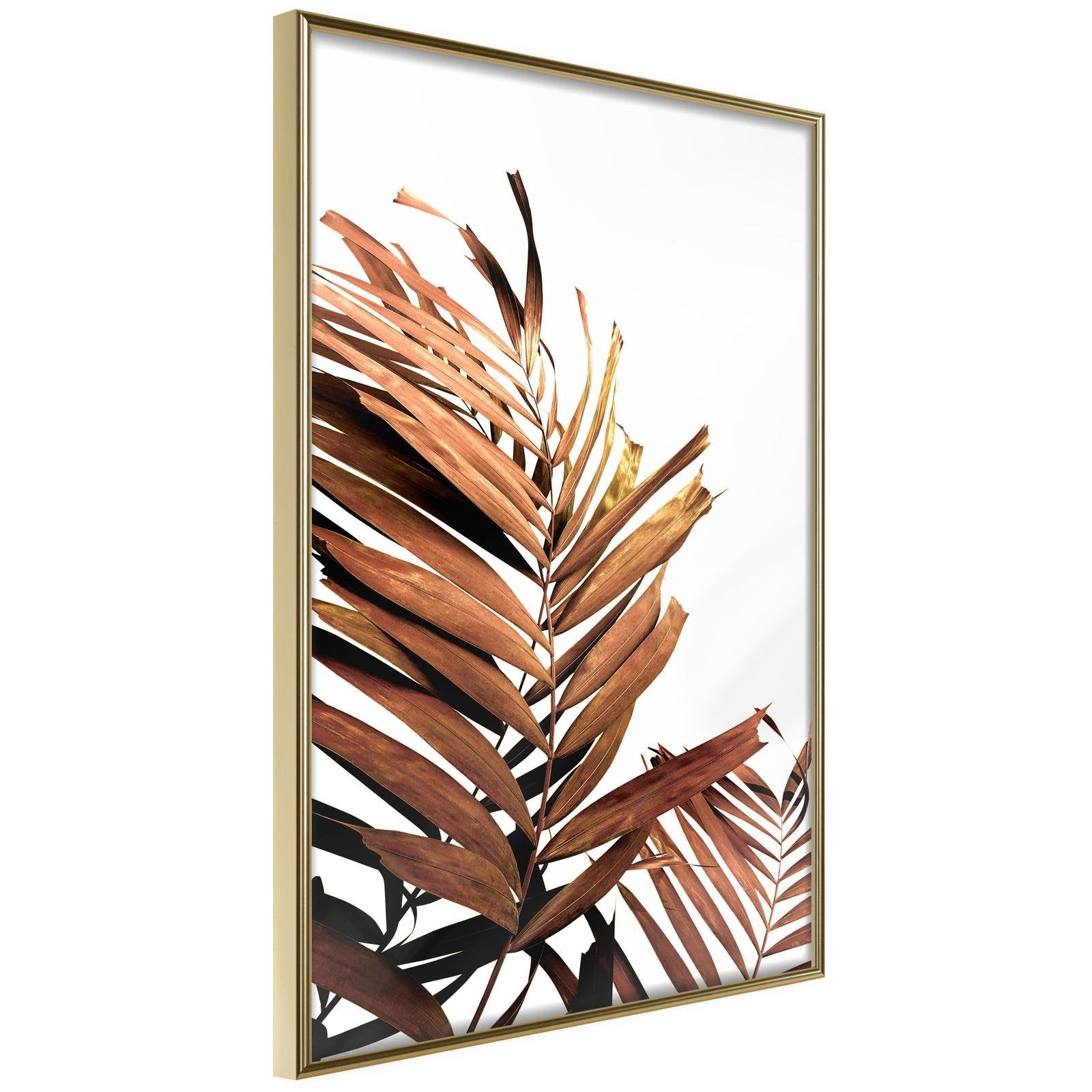 Läs mer om Inramad Poster / Tavla - Copper Palm - 40x60 Guldram