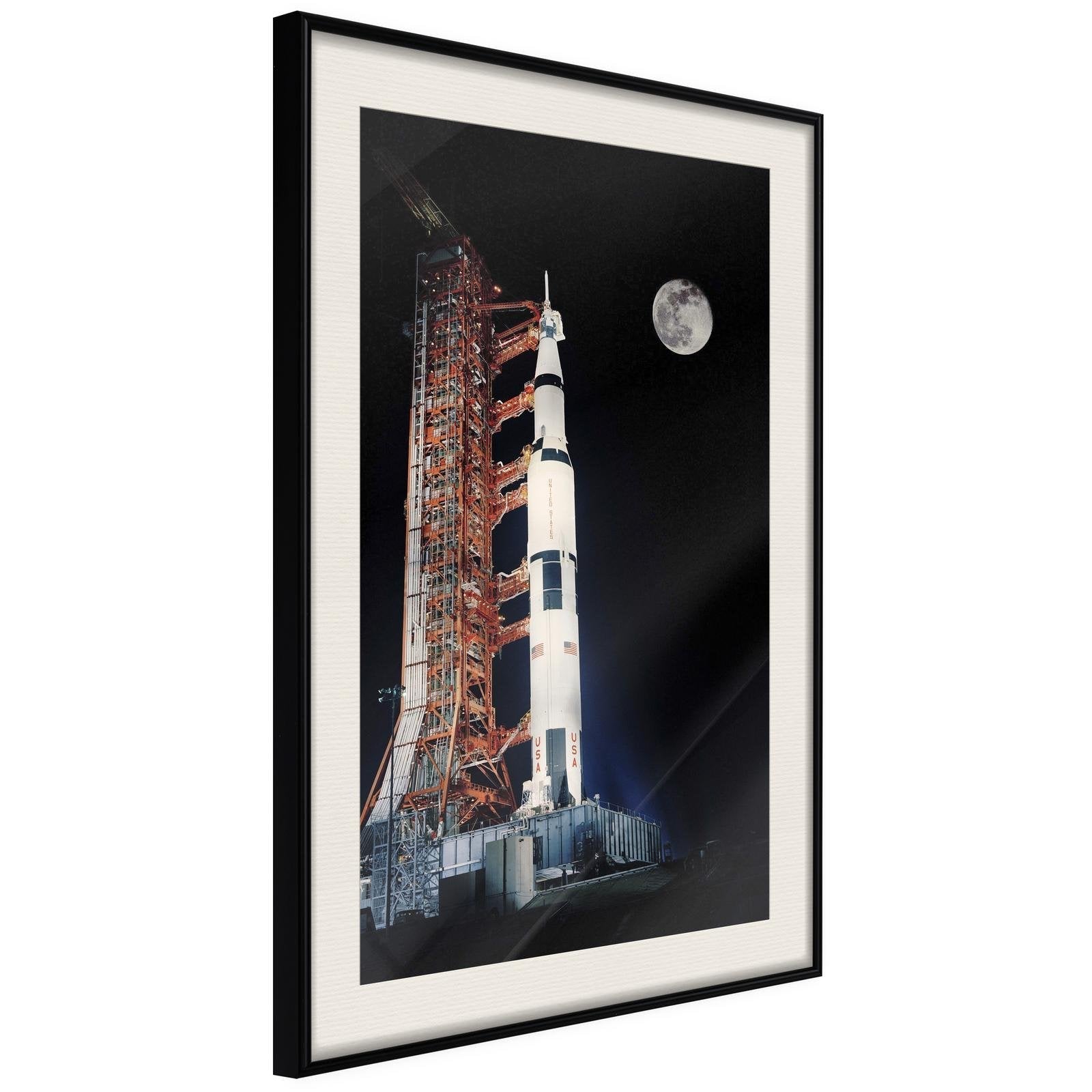 Inramad Poster / Tavla - Cosmodrome - 20x30 Svart ram med passepartout