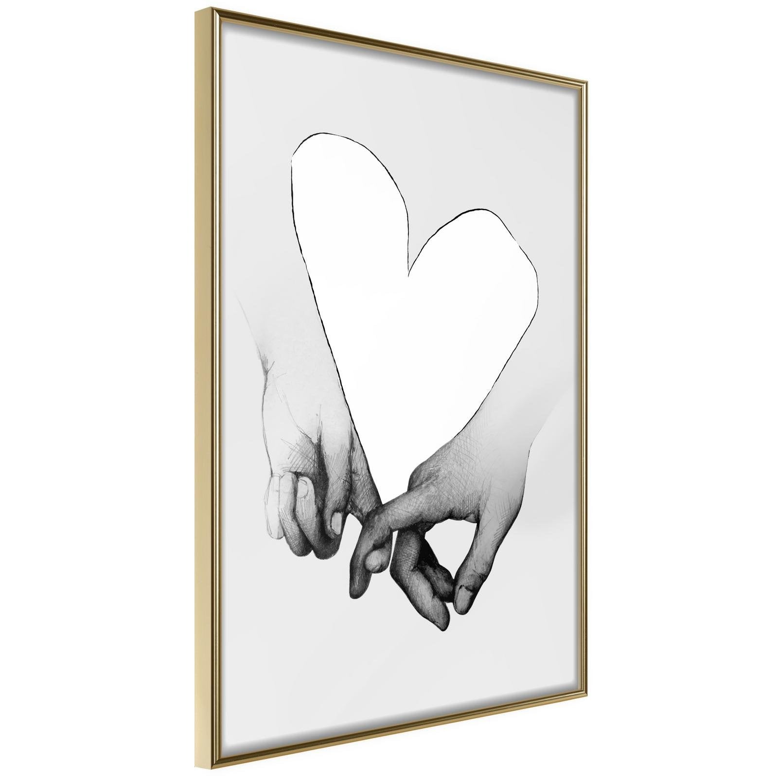 Läs mer om Inramad Poster / Tavla - Couple In Love - 30x45 Guldram