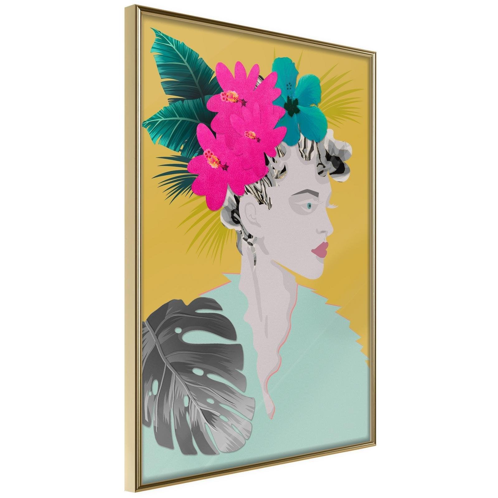 Läs mer om Inramad Poster / Tavla - Crown of Flowers - 30x45 Guldram