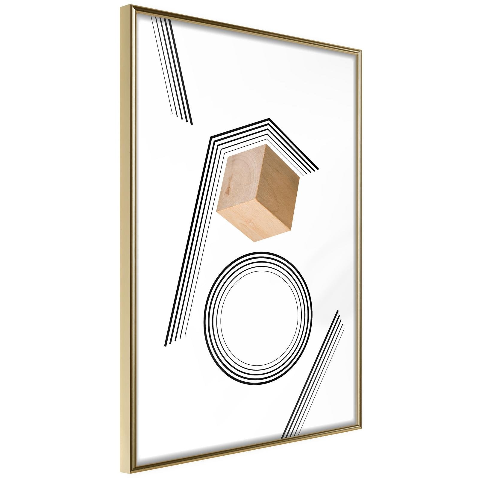 Inramad Poster / Tavla - Cube in a Trap - 30x45 Guldram