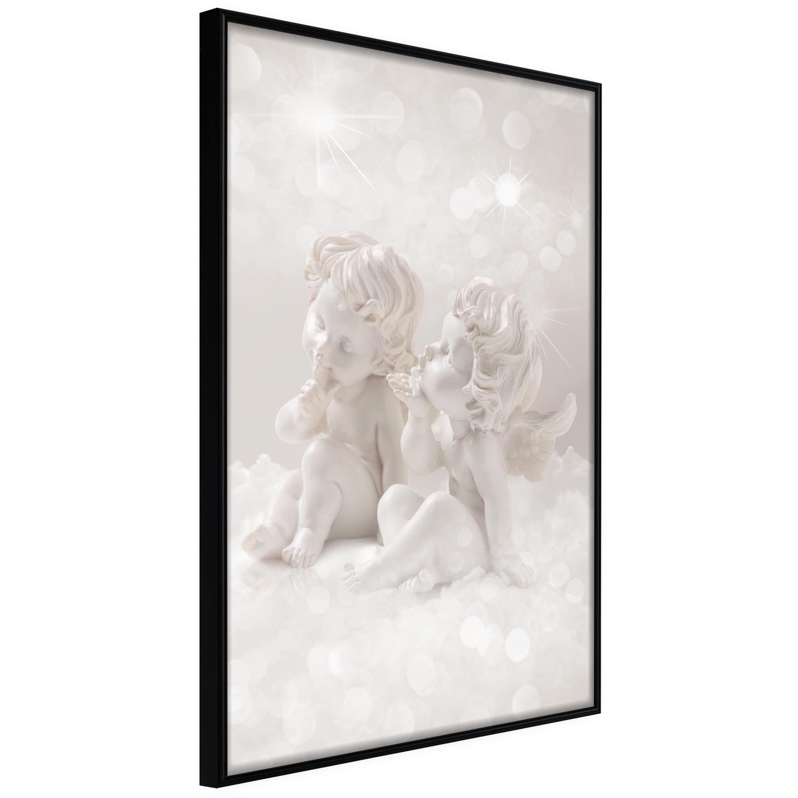 Inramad Poster / Tavla - Cute Angels - 30x45 Svart ram