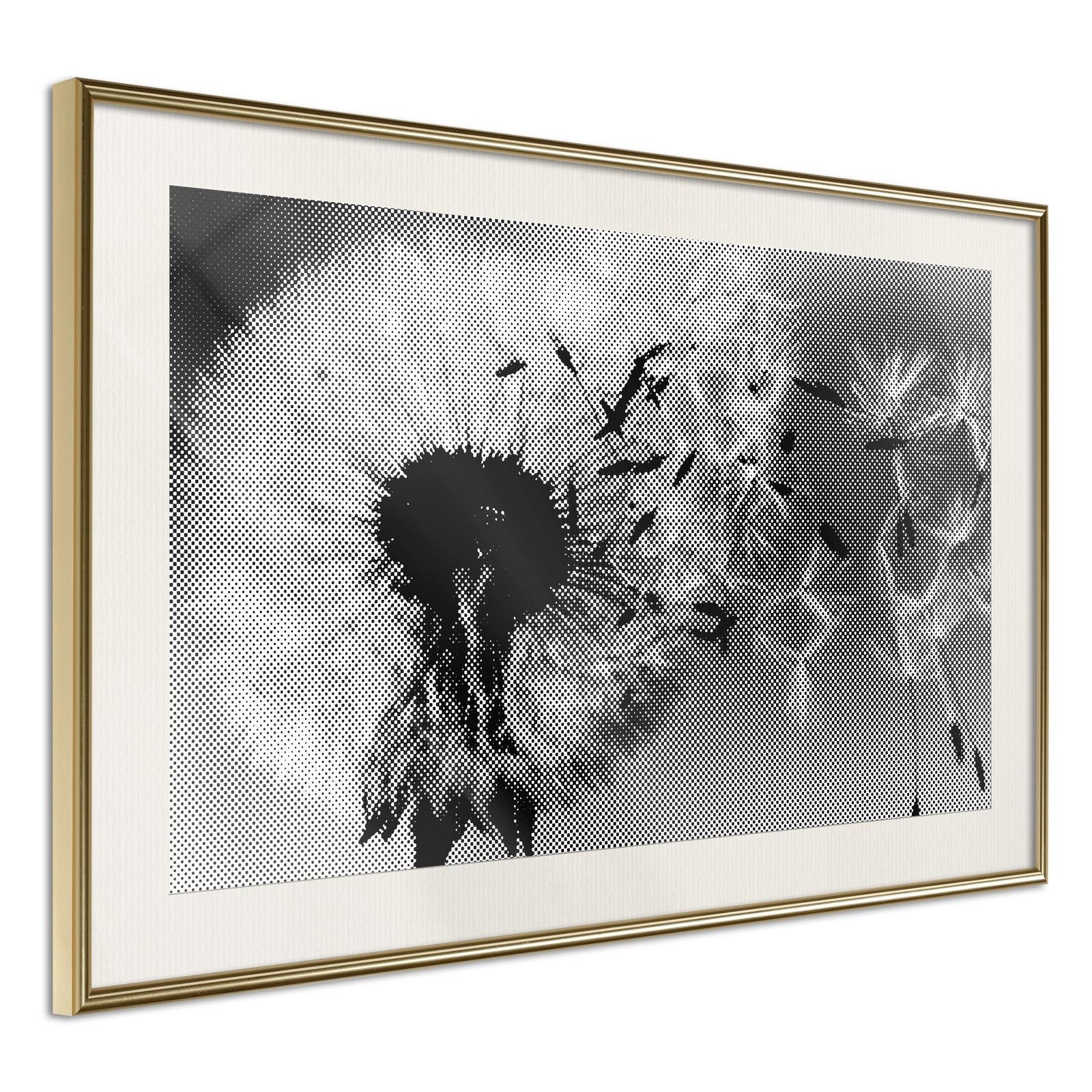 Inramad Poster / Tavla - Dandelion in the Wind - 30x20 Svart ram