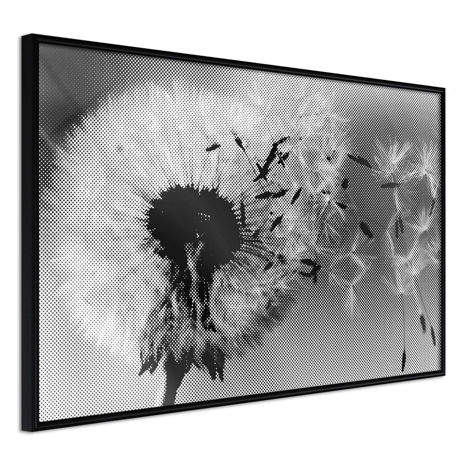 Inramad Poster / Tavla - Dandelion in the Wind - 90x60 Svart ram