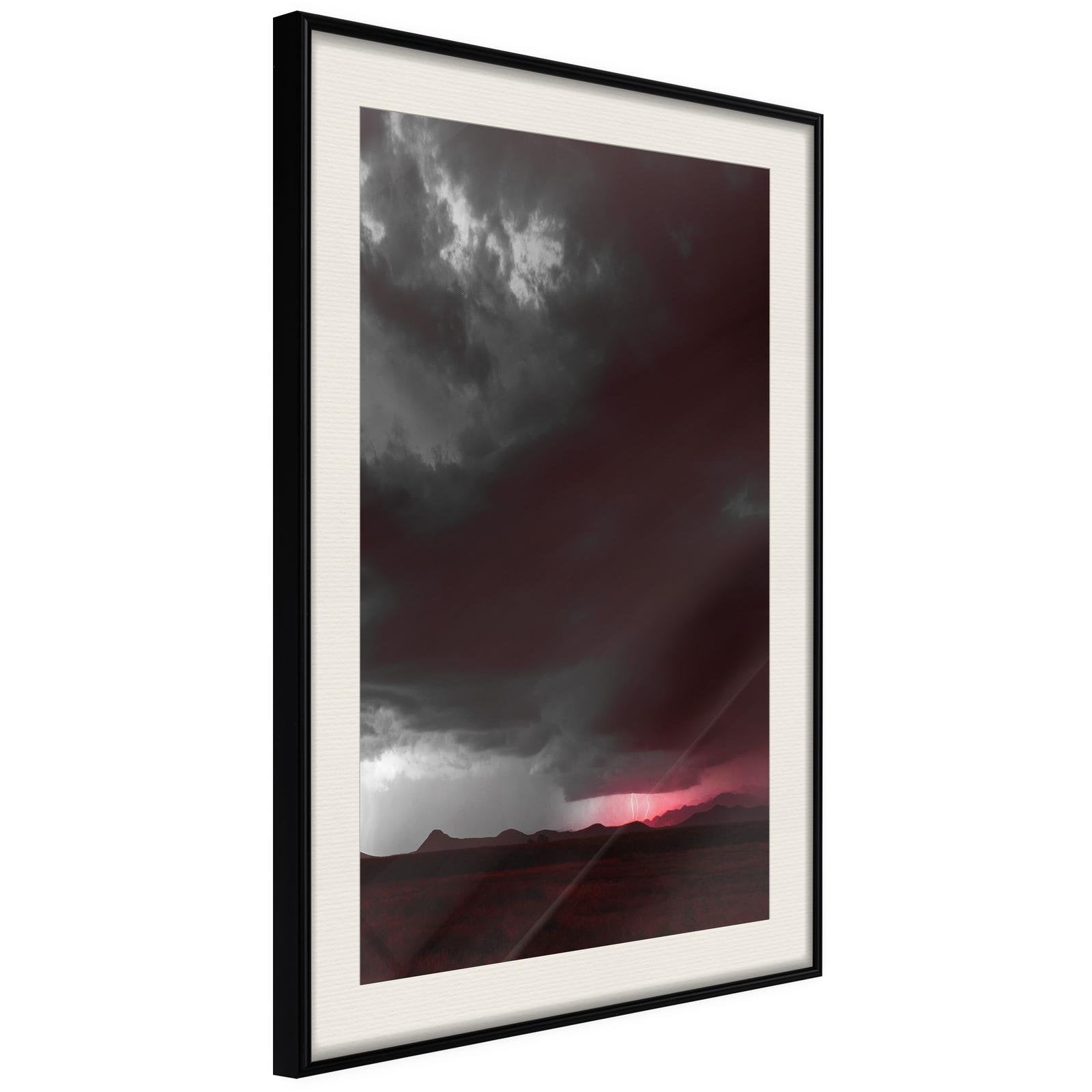 Läs mer om Inramad Poster / Tavla - Dark Sky - 40x60 Svart ram med passepartout