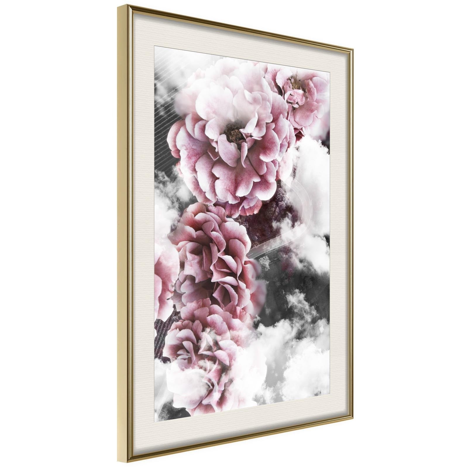 Läs mer om Inramad Poster / Tavla - Divine Flowers - 20x30 Guldram med passepartout