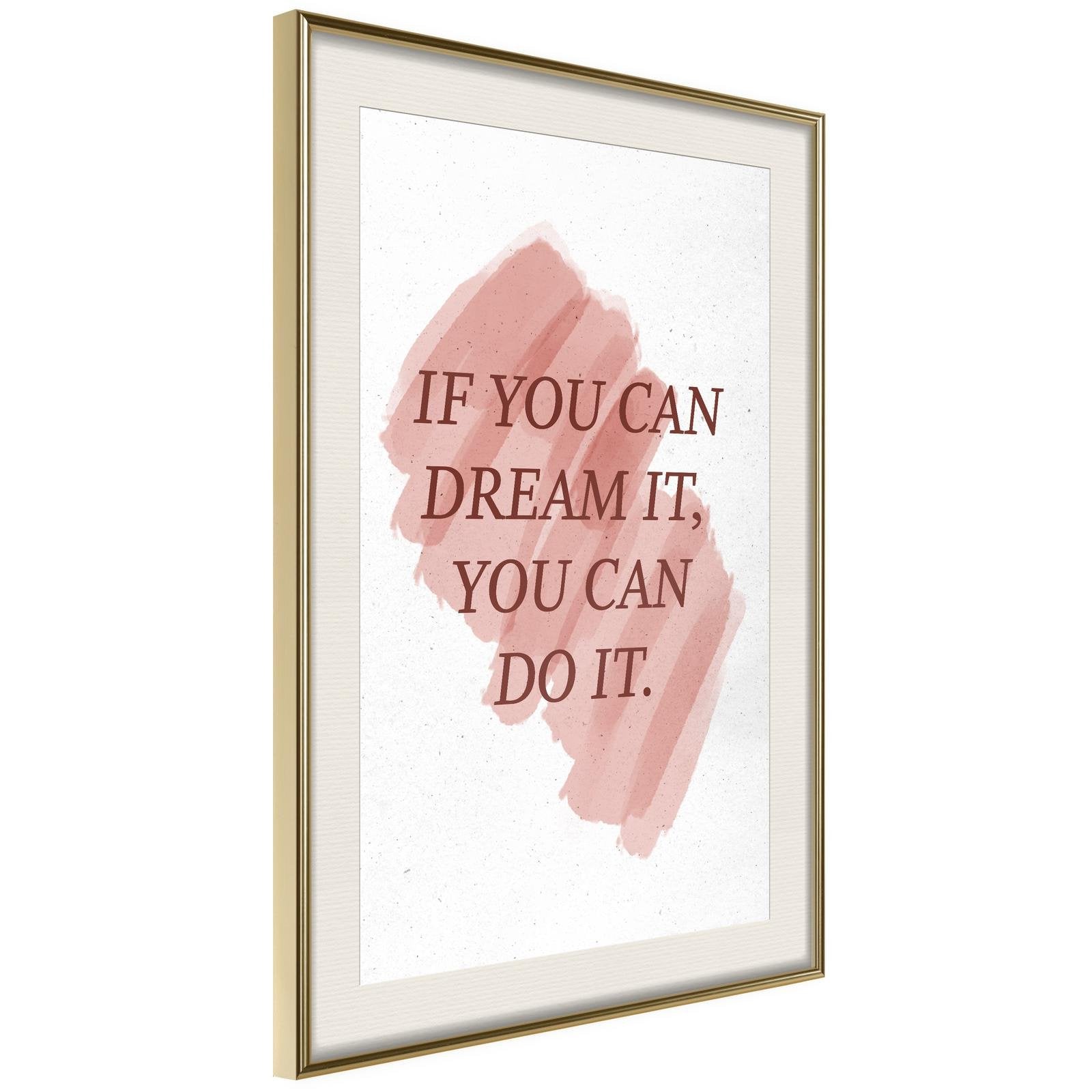Läs mer om Inramad Poster / Tavla - Dreams Lead to Success - 20x30 Guldram med passepartout