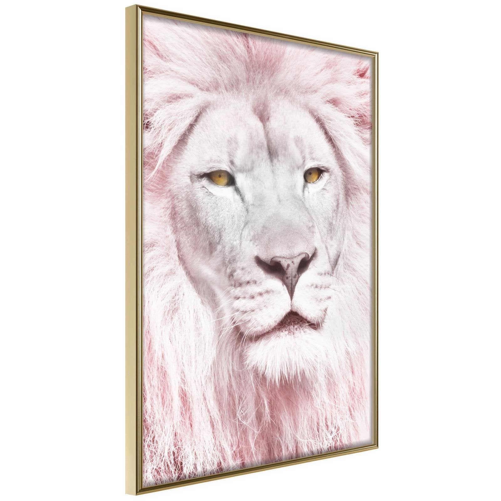 Läs mer om Inramad Poster / Tavla - Dreamy Lion - 30x45 Guldram