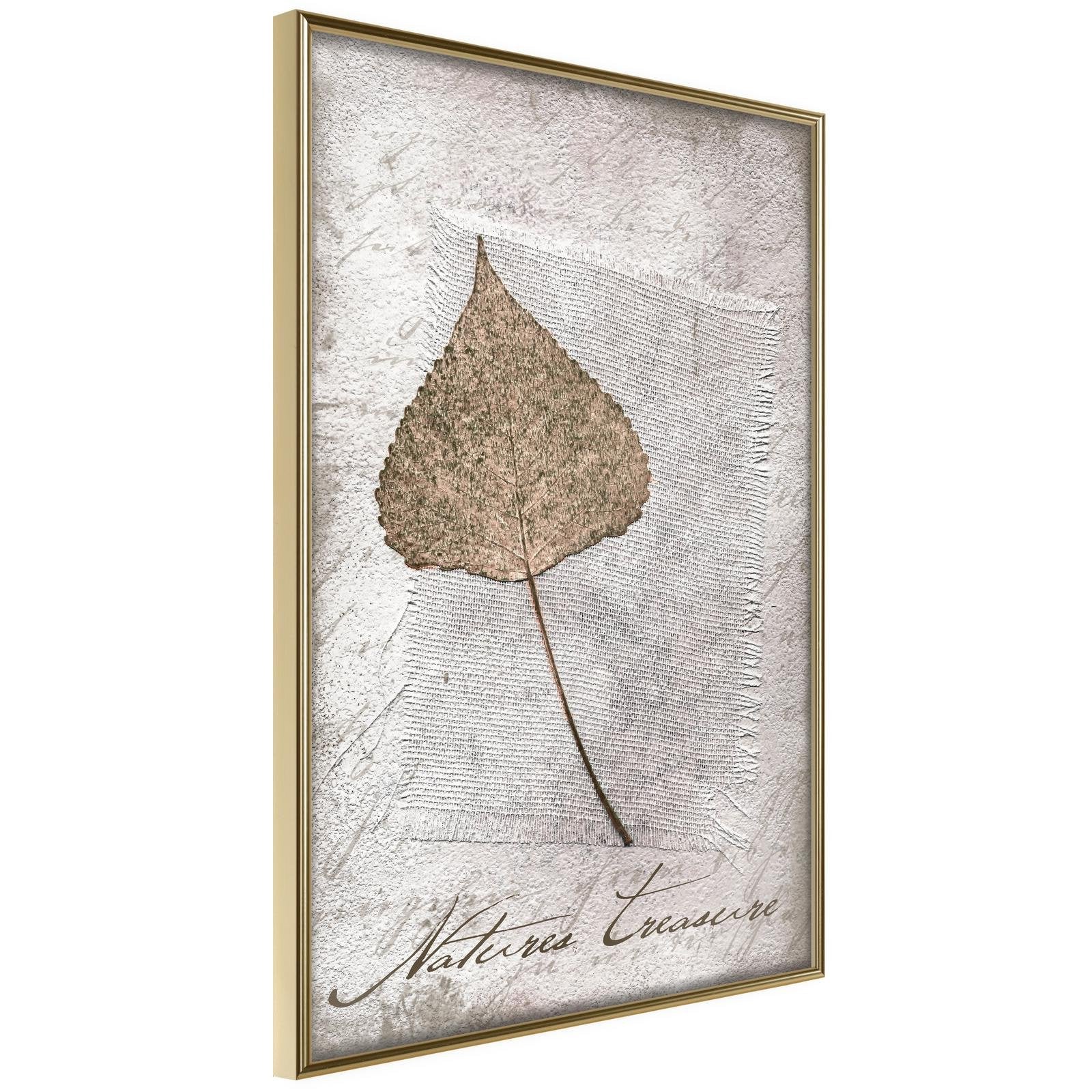 Läs mer om Inramad Poster / Tavla - Dried Leaf - 40x60 Guldram