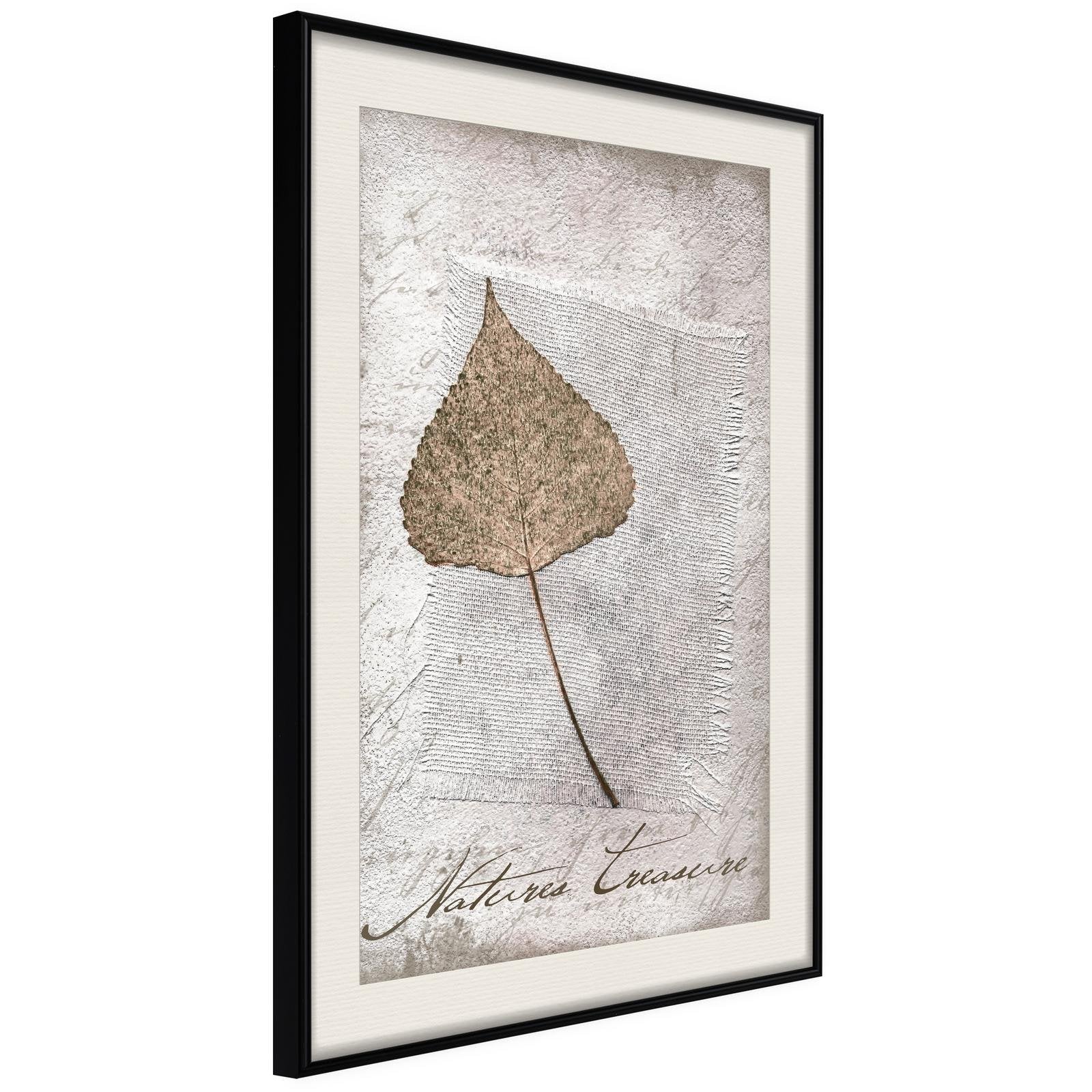 Läs mer om Inramad Poster / Tavla - Dried Leaf - 20x30 Svart ram med passepartout
