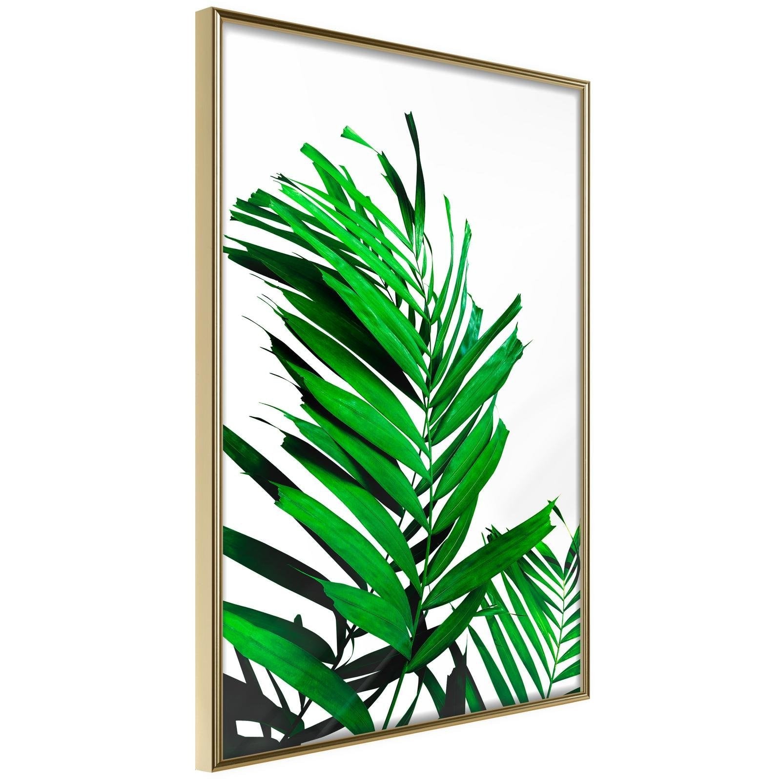 Läs mer om Inramad Poster / Tavla - Emerald Palm - 40x60 Guldram