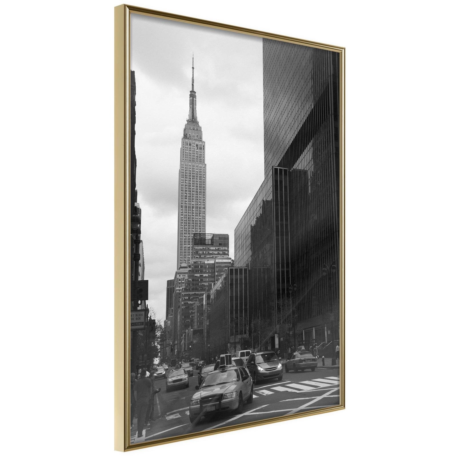 Läs mer om Inramad Poster / Tavla - Empire State Building - 20x30 Guldram