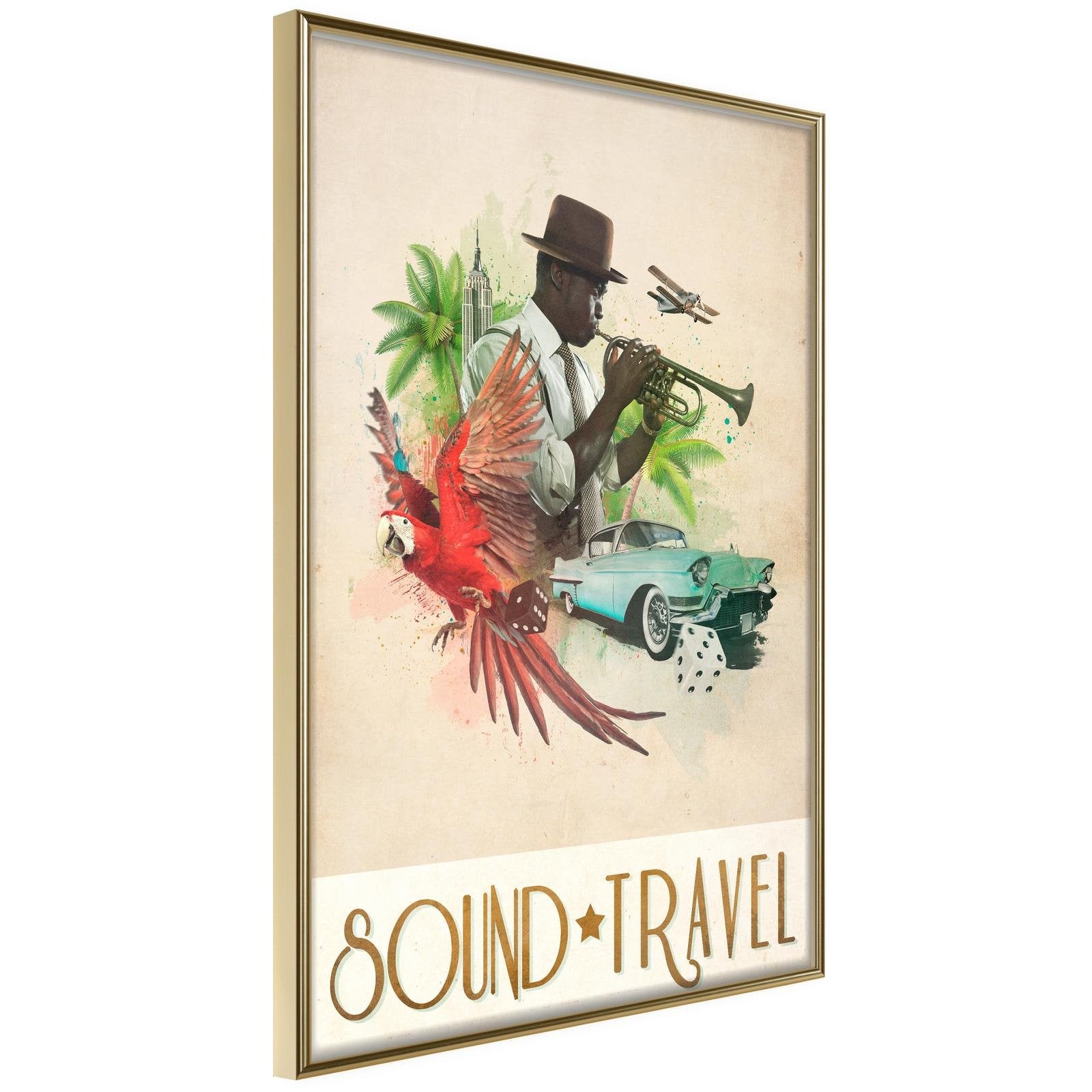 Läs mer om Inramad Poster / Tavla - Exotic Travel - 20x30 Guldram