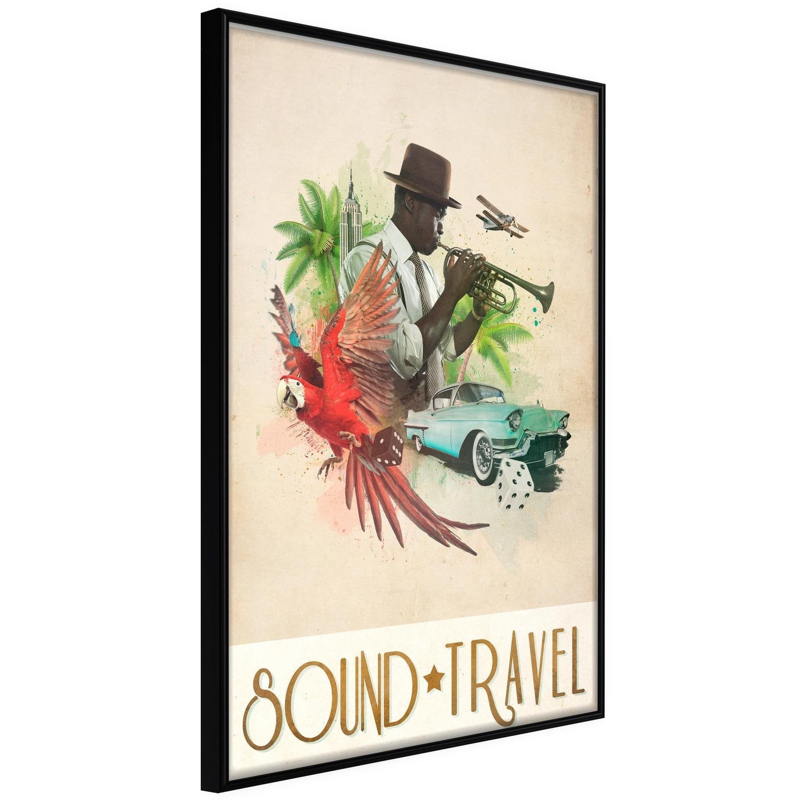 Inramad Poster / Tavla - Exotic Travel - 40x60 Svart ram