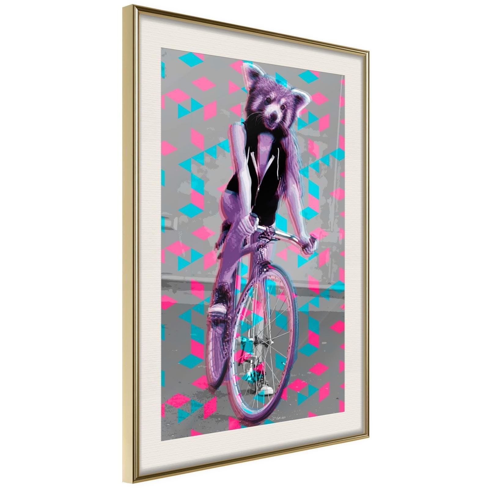 Läs mer om Inramad Poster / Tavla - Extraordinary Cyclist - 20x30 Guldram med passepartout
