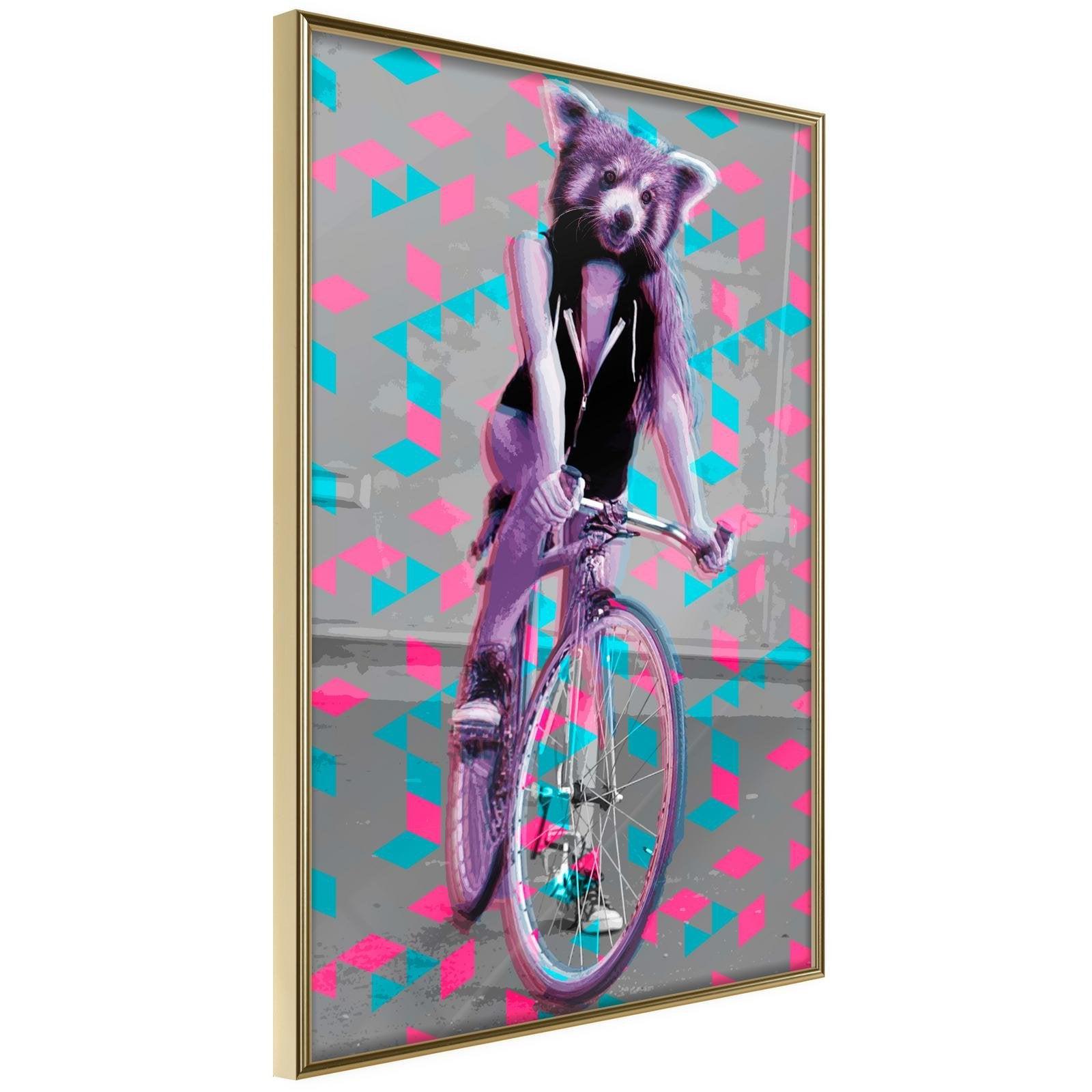 Läs mer om Inramad Poster / Tavla - Extraordinary Cyclist - 40x60 Guldram