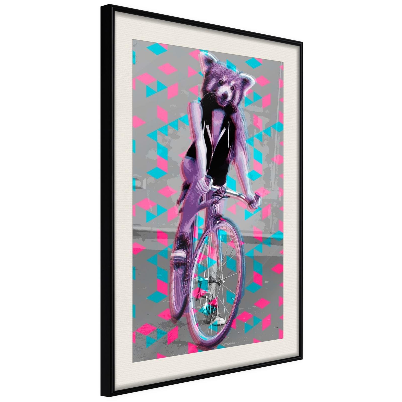 Läs mer om Inramad Poster / Tavla - Extraordinary Cyclist - 30x45 Svart ram med passepartout