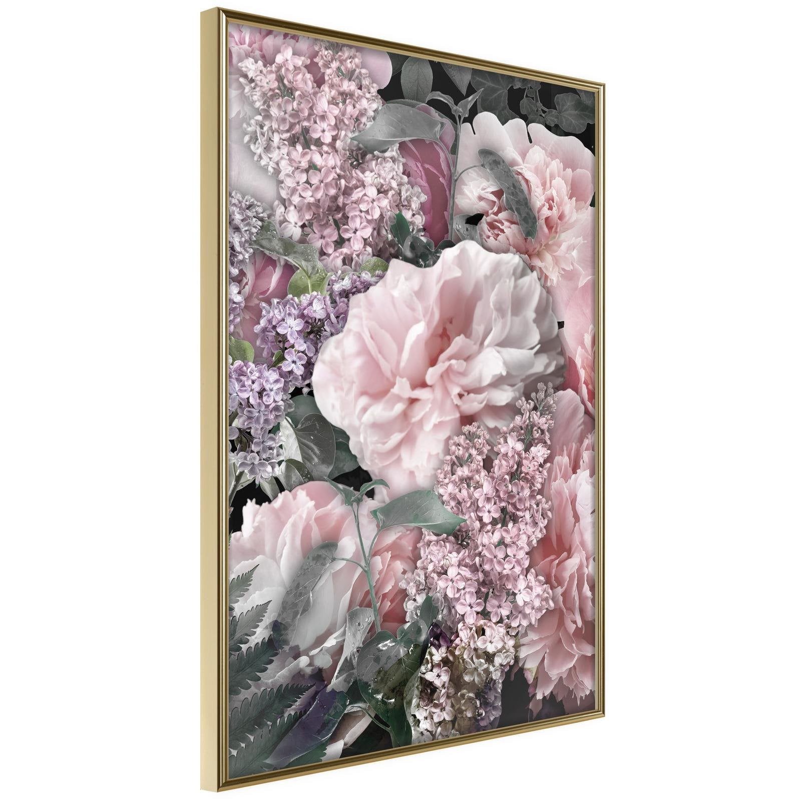Inramad Poster / Tavla - Floral Life - 20x30 Guldram