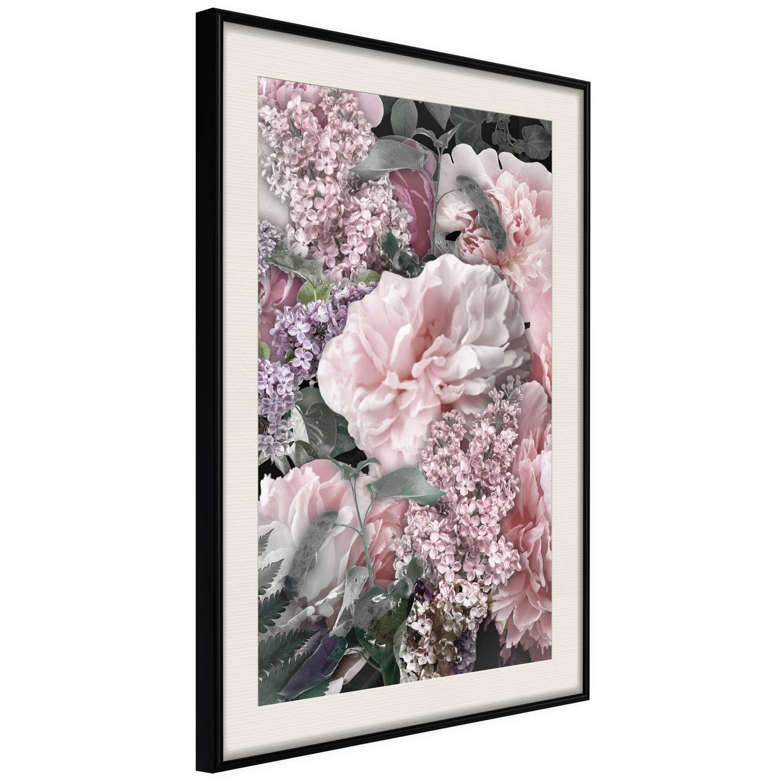 Läs mer om Inramad Poster / Tavla - Floral Life - 30x45 Svart ram med passepartout