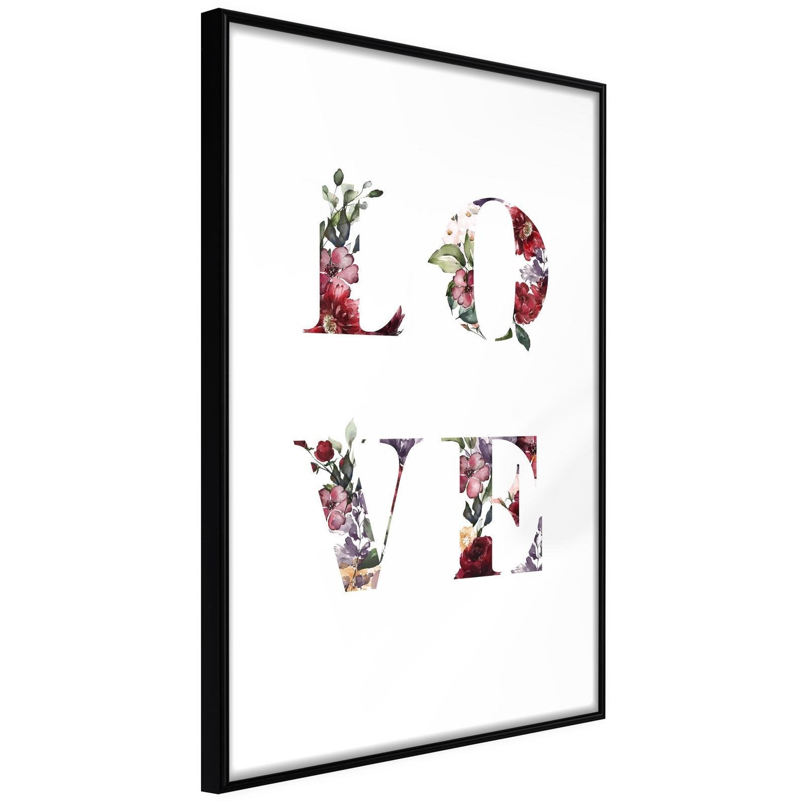 Läs mer om Inramad Poster / Tavla - Floral Love - 30x45 Svart ram