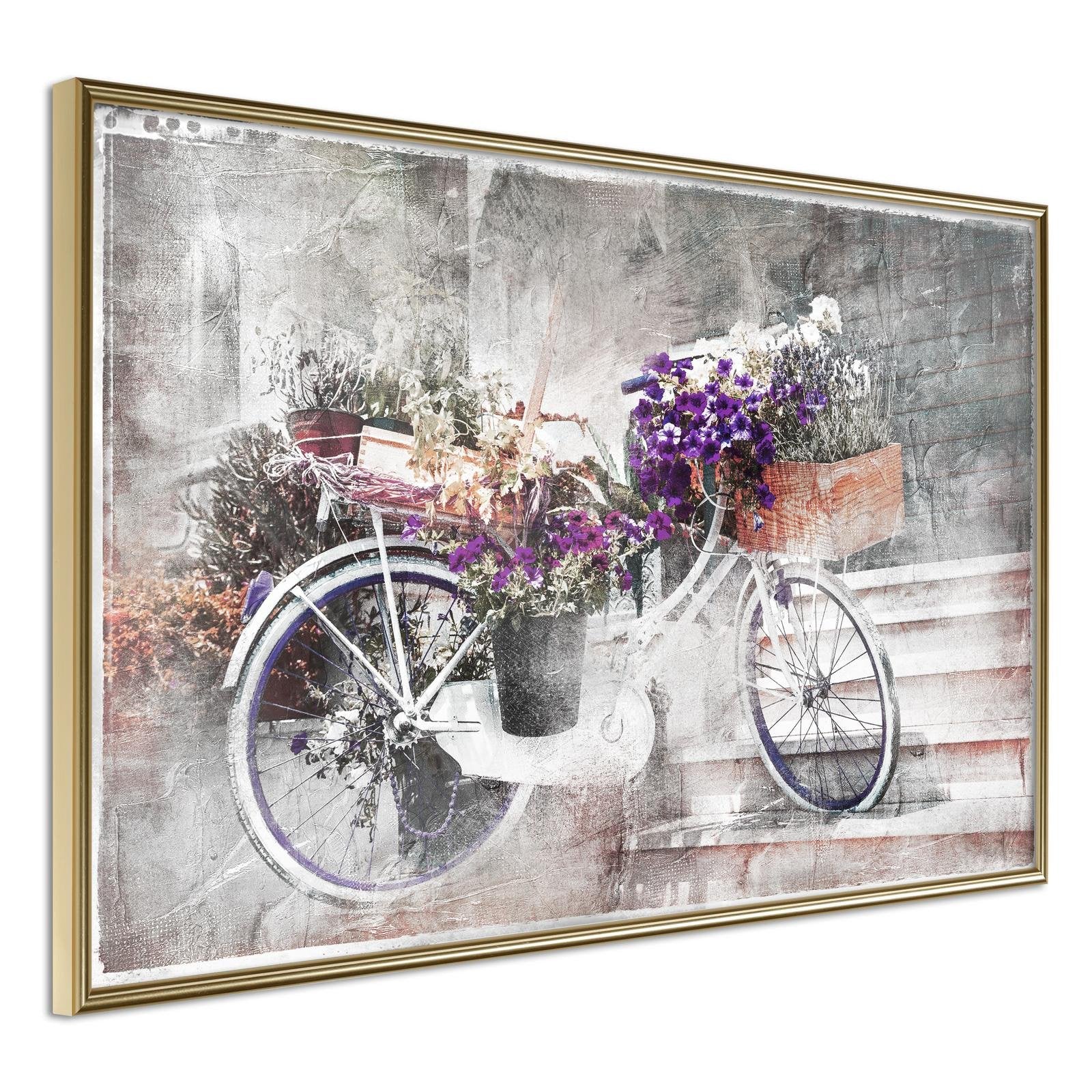 Läs mer om Inramad Poster / Tavla - Flower Delivery - 30x20 Guldram