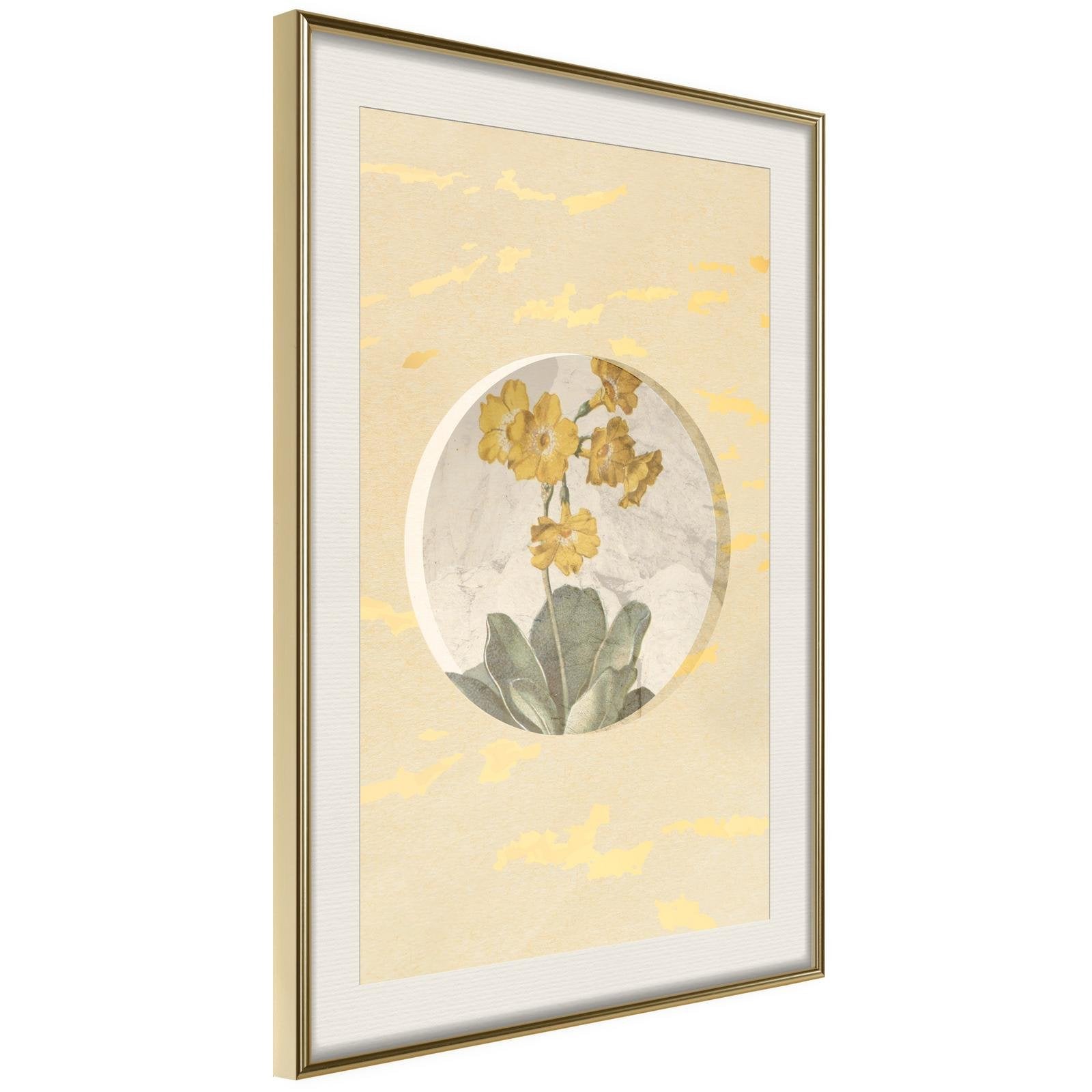 Inramad Poster / Tavla - Flowers and Marble - 20x30 Svart ram