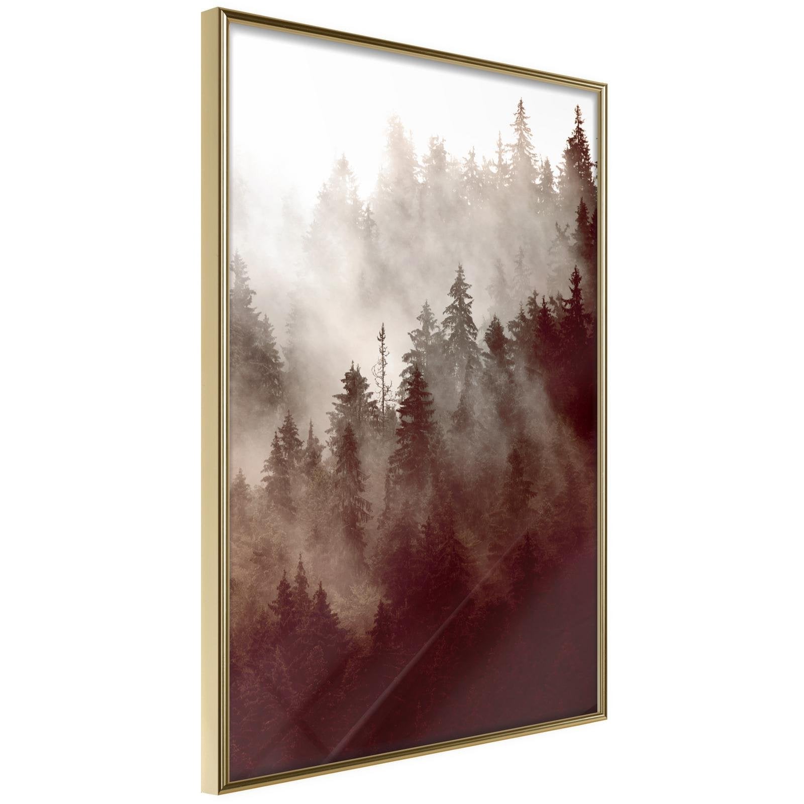 Läs mer om Inramad Poster / Tavla - Forest Fog - 20x30 Guldram