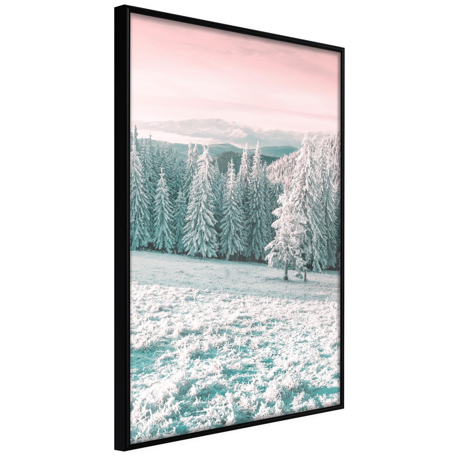 Inramad Poster / Tavla - Frosty Landscape - 20x30 Svart ram