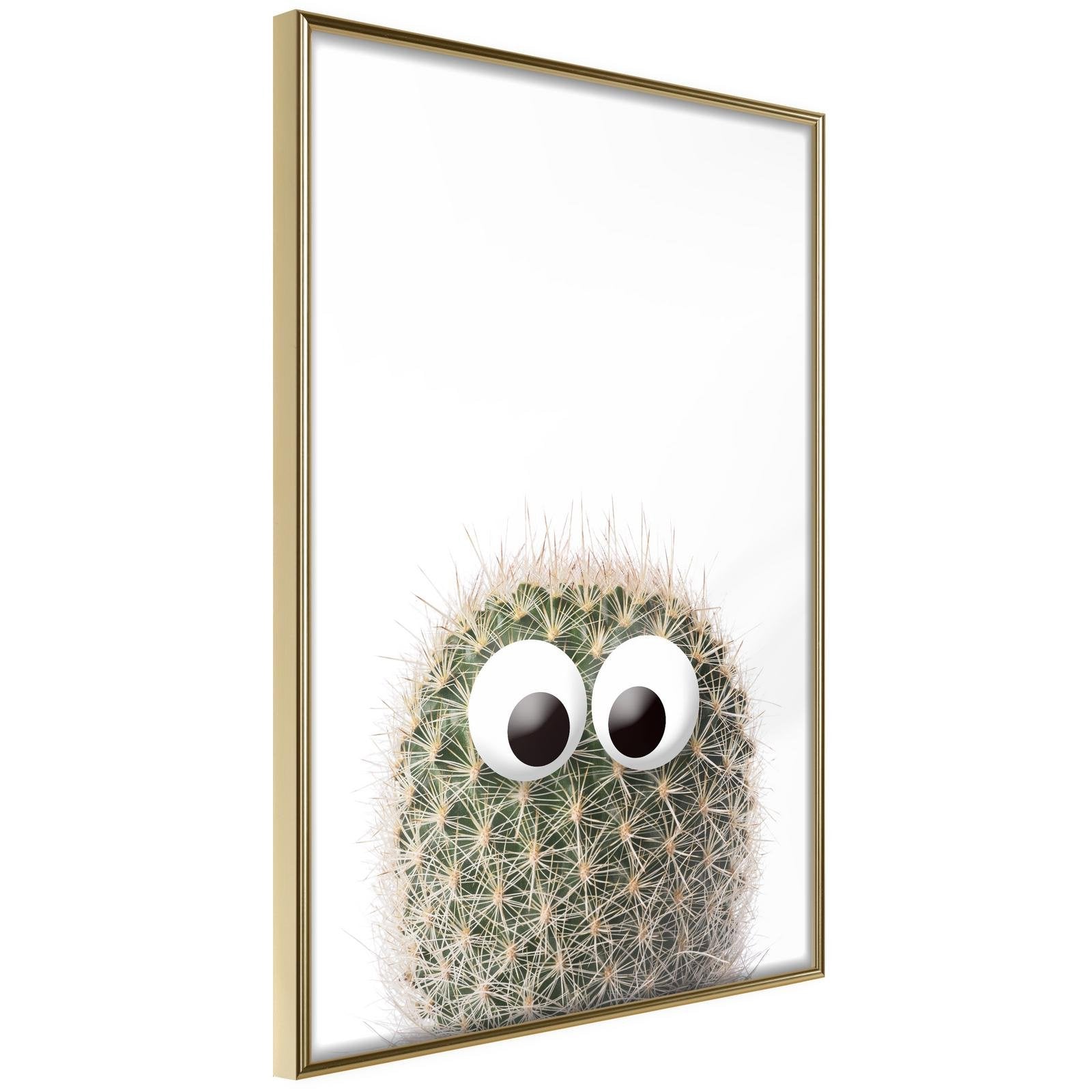 Inramad Poster / Tavla - Funny Cactus II - 20x30 Guldram