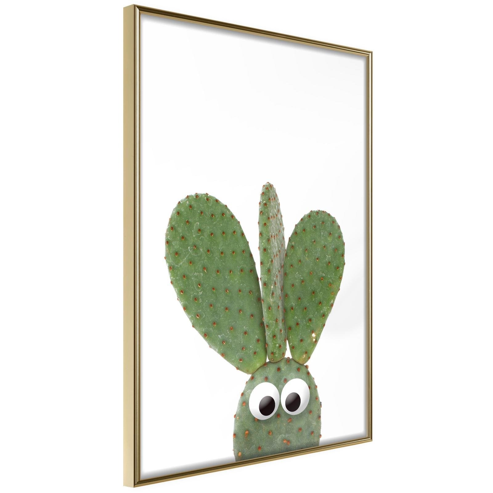 Läs mer om Inramad Poster / Tavla - Funny Cactus III - 20x30 Guldram