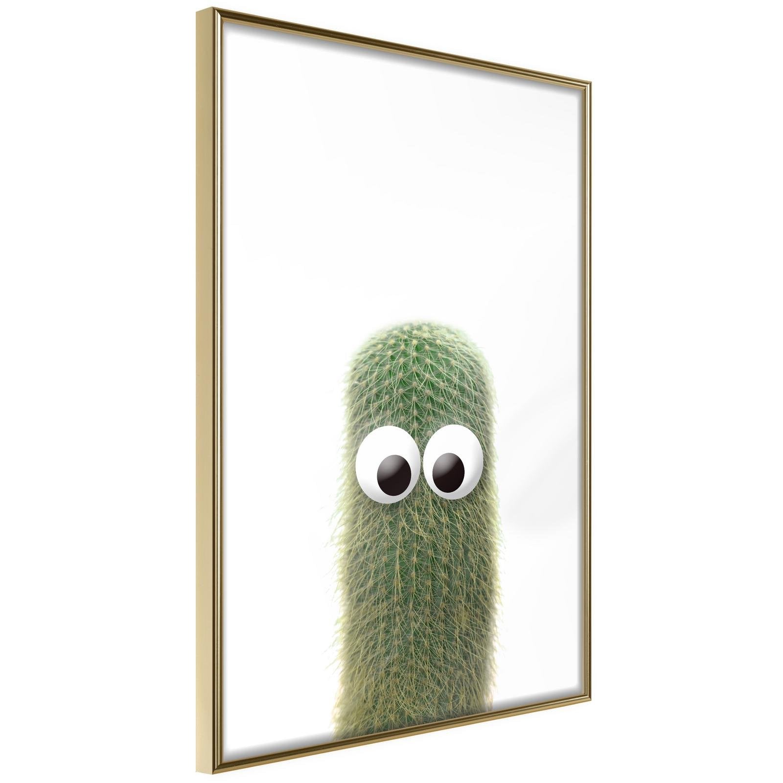 Läs mer om Inramad Poster / Tavla - Funny Cactus IV - 30x45 Guldram