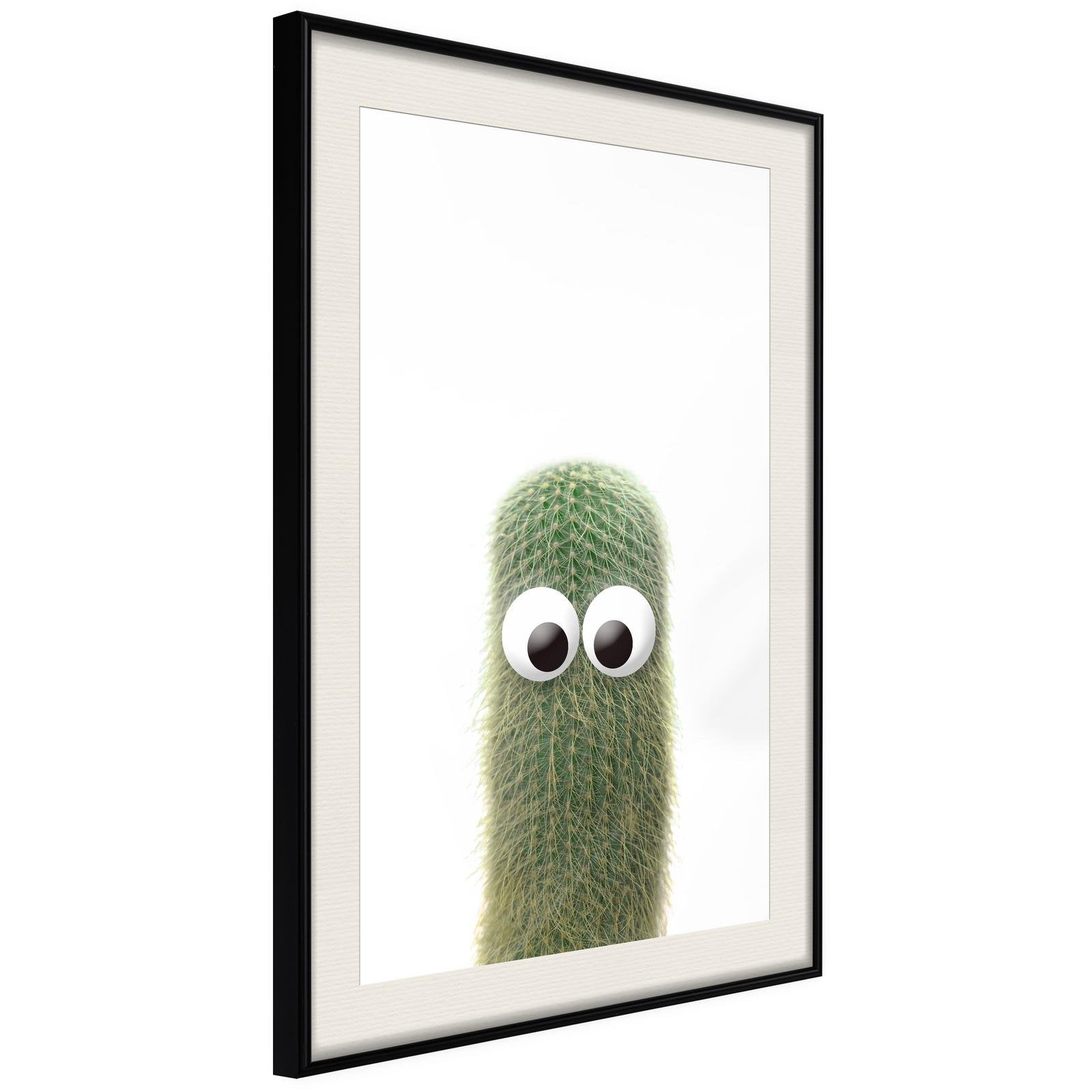 Läs mer om Inramad Poster / Tavla - Funny Cactus IV - 40x60 Svart ram med passepartout