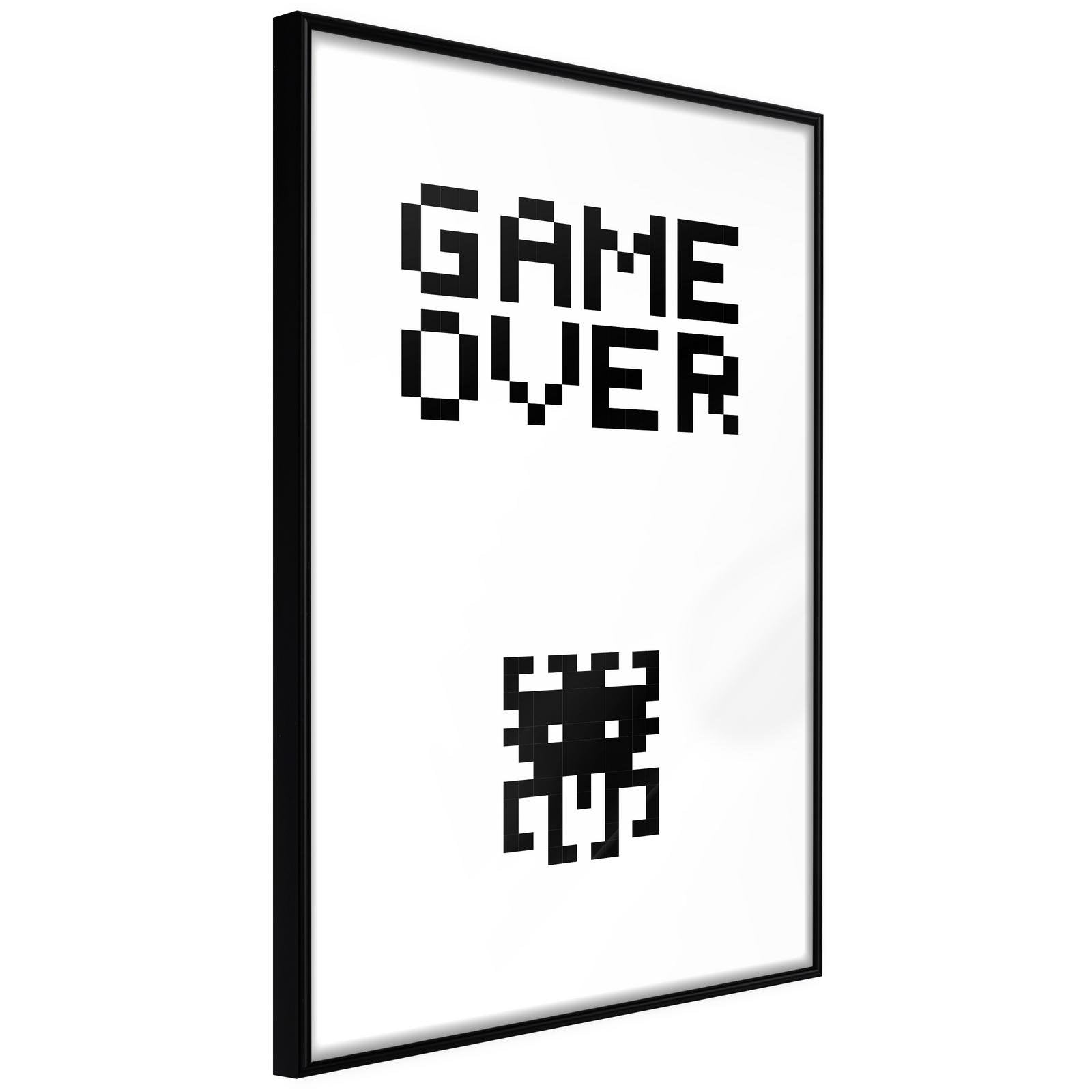 Inramad Poster / Tavla - Game Over - 40x60 Svart ram