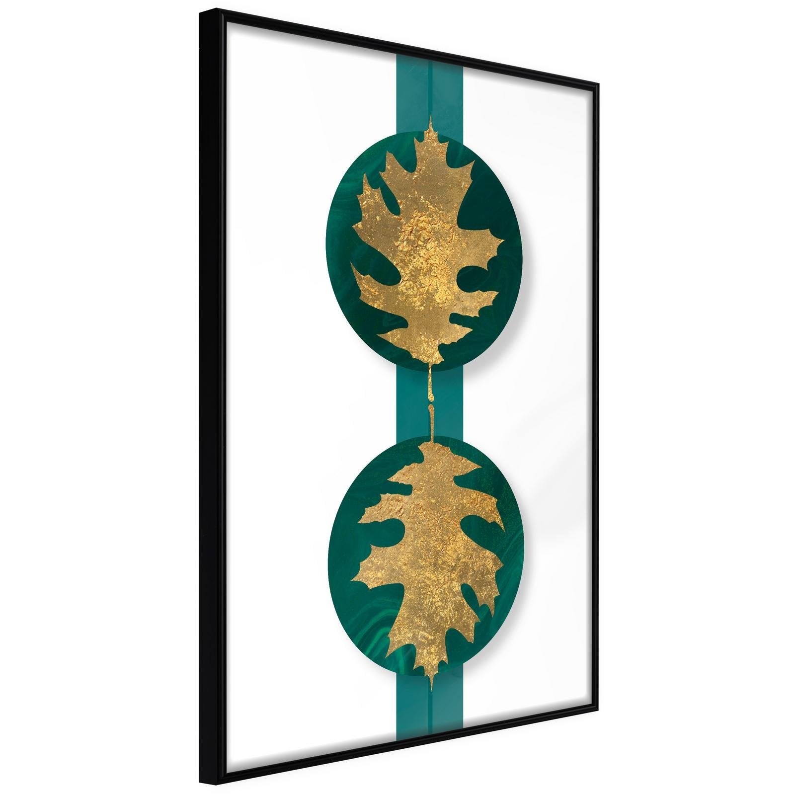 Läs mer om Inramad Poster / Tavla - Gilded Oak Leaves - 20x30 Svart ram