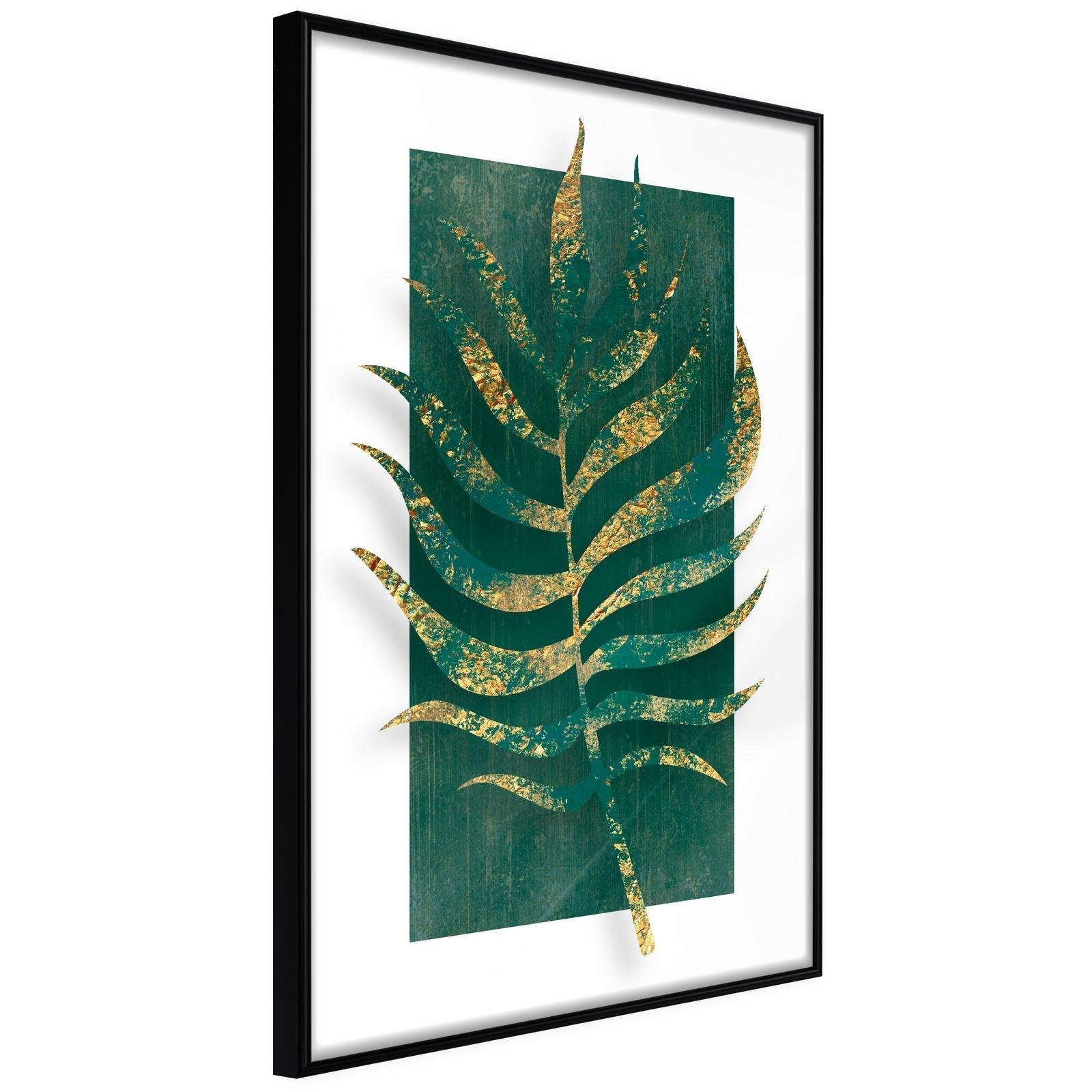 Läs mer om Inramad Poster / Tavla - Gilded Palm Leaf - 30x45 Svart ram