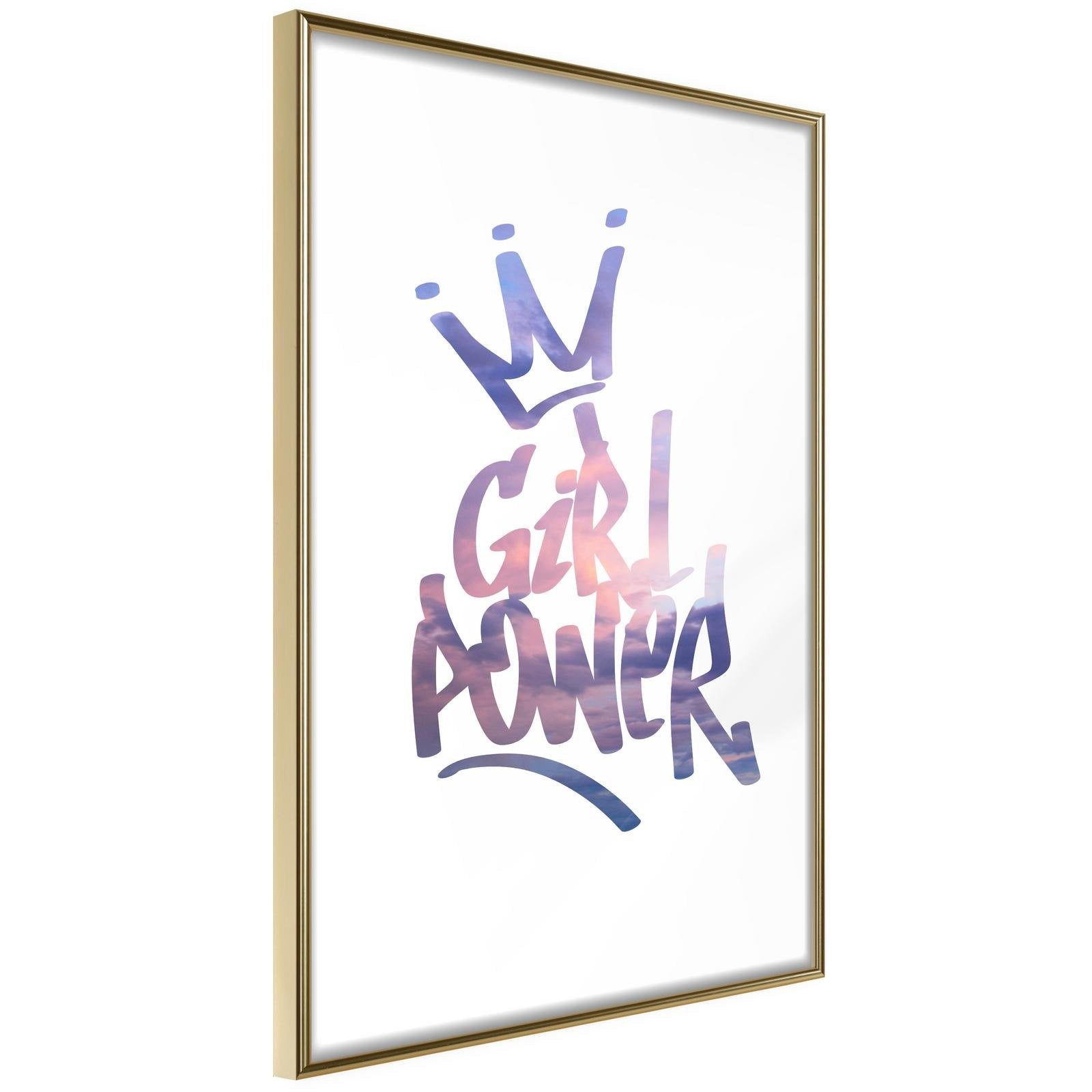 Läs mer om Inramad Poster / Tavla - Girl Power - 20x30 Guldram