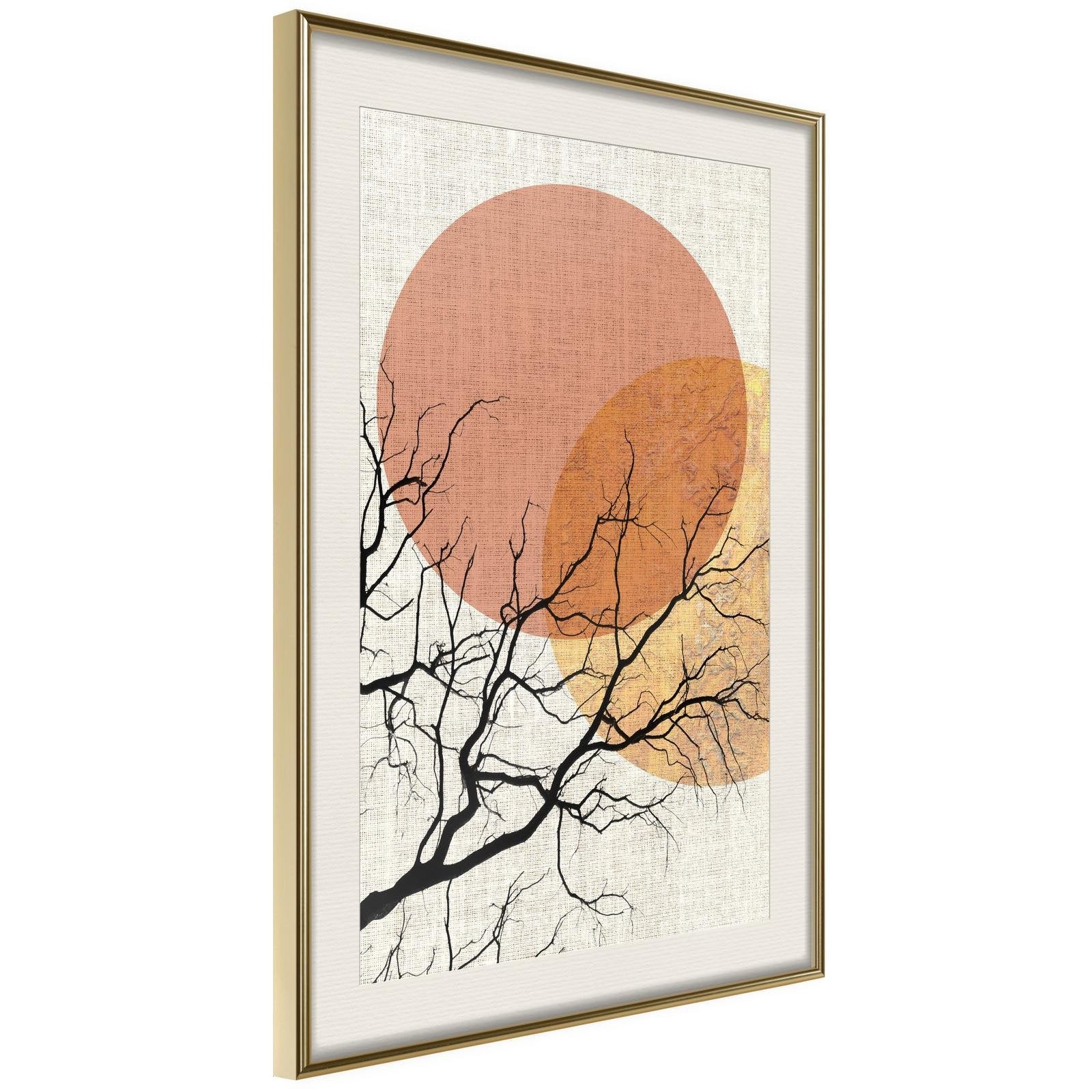 Läs mer om Inramad Poster / Tavla - Gloomy Tree - 40x60 Guldram med passepartout