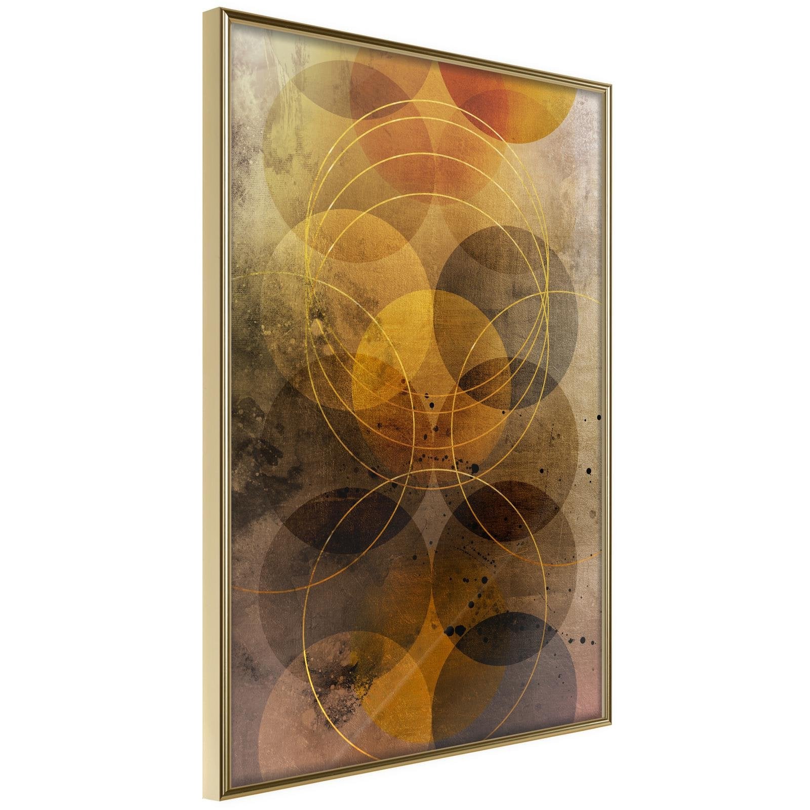 Läs mer om Inramad Poster / Tavla - Golden Circles - 40x60 Guldram