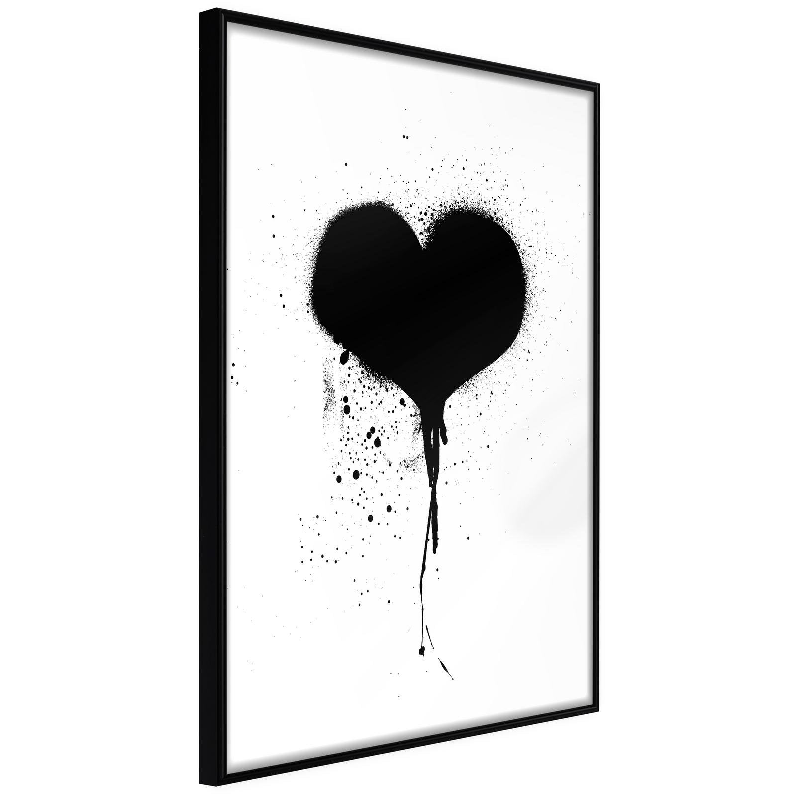 Läs mer om Inramad Poster / Tavla - Graffiti Heart - 20x30 Svart ram
