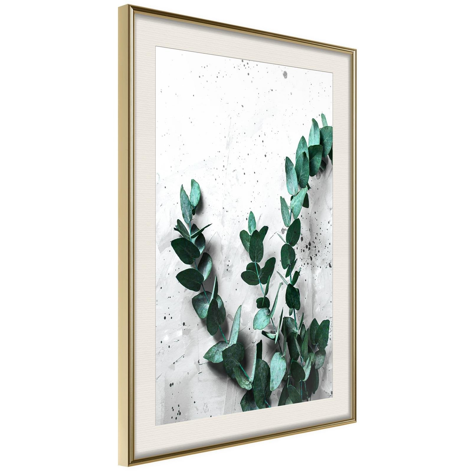 Inramad Poster / Tavla - Green Element - 40x60 Guldram med passepartout