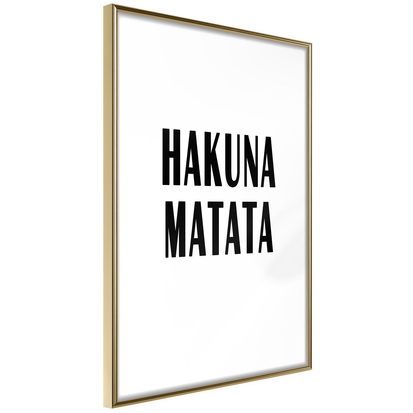 Läs mer om Inramad Poster / Tavla - Hakuna Matata - 20x30 Guldram