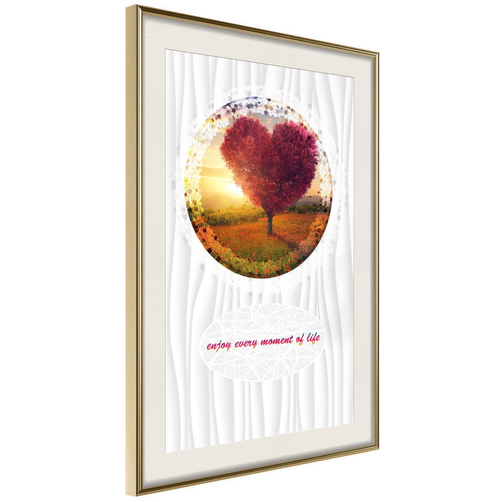 Läs mer om Inramad Poster / Tavla - Heart Tree II - 40x60 Guldram med passepartout