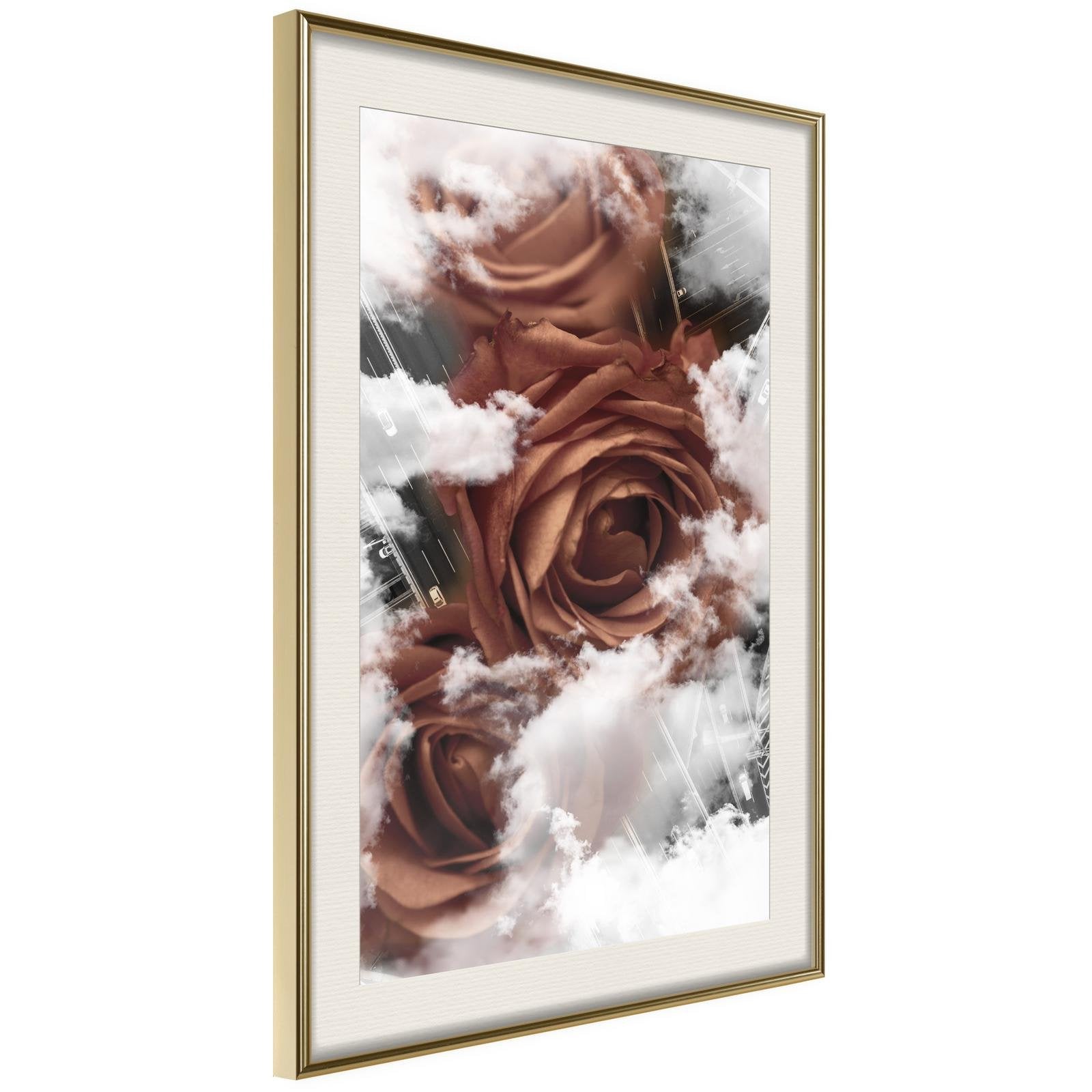 Inramad Poster / Tavla - Heavenly Roses - 20x30 Svart ram