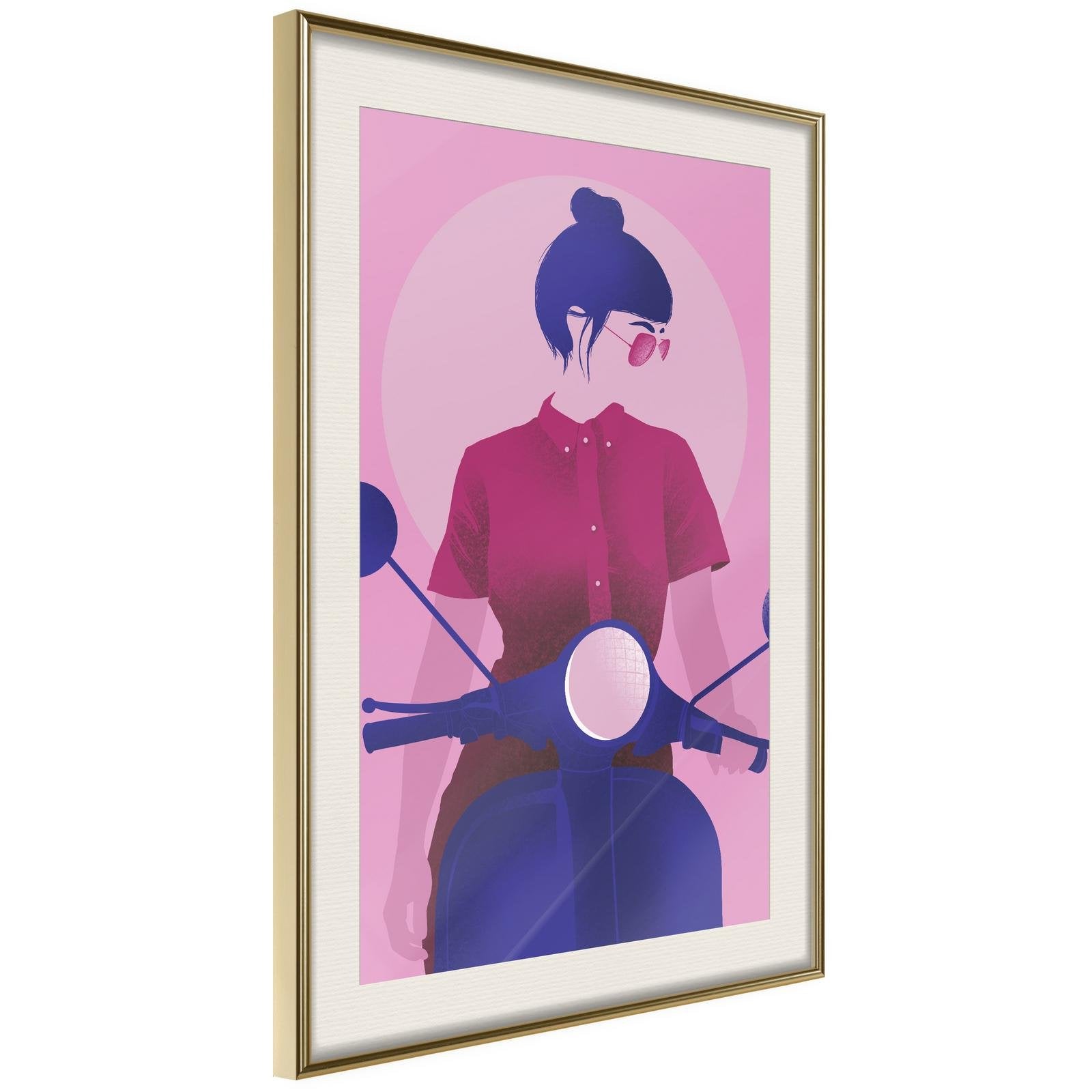 Läs mer om Inramad Poster / Tavla - Independent Girl - 40x60 Guldram med passepartout
