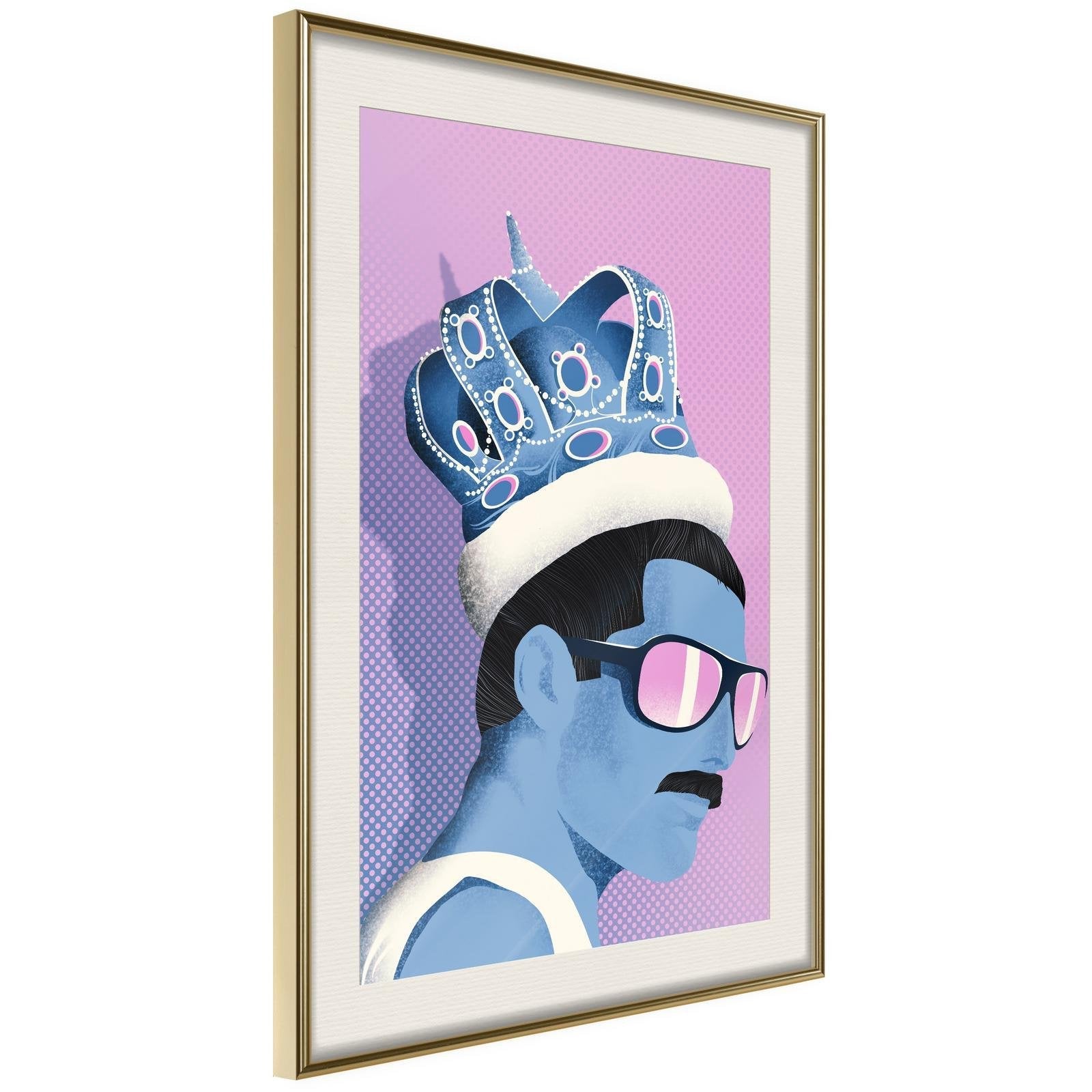 Inramad Poster / Tavla - King of Music - 20x30 Guldram med passepartout