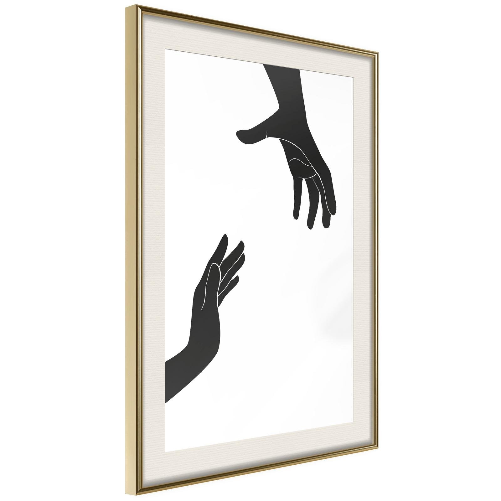Läs mer om Inramad Poster / Tavla - Language of Gestures II - 20x30 Guldram med passepartout