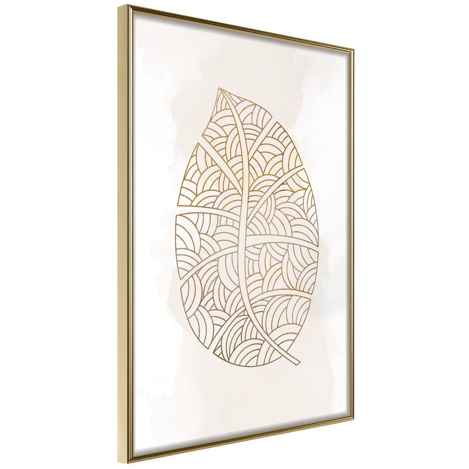 Läs mer om Inramad Poster / Tavla - Leaf Veins - 40x60 Guldram