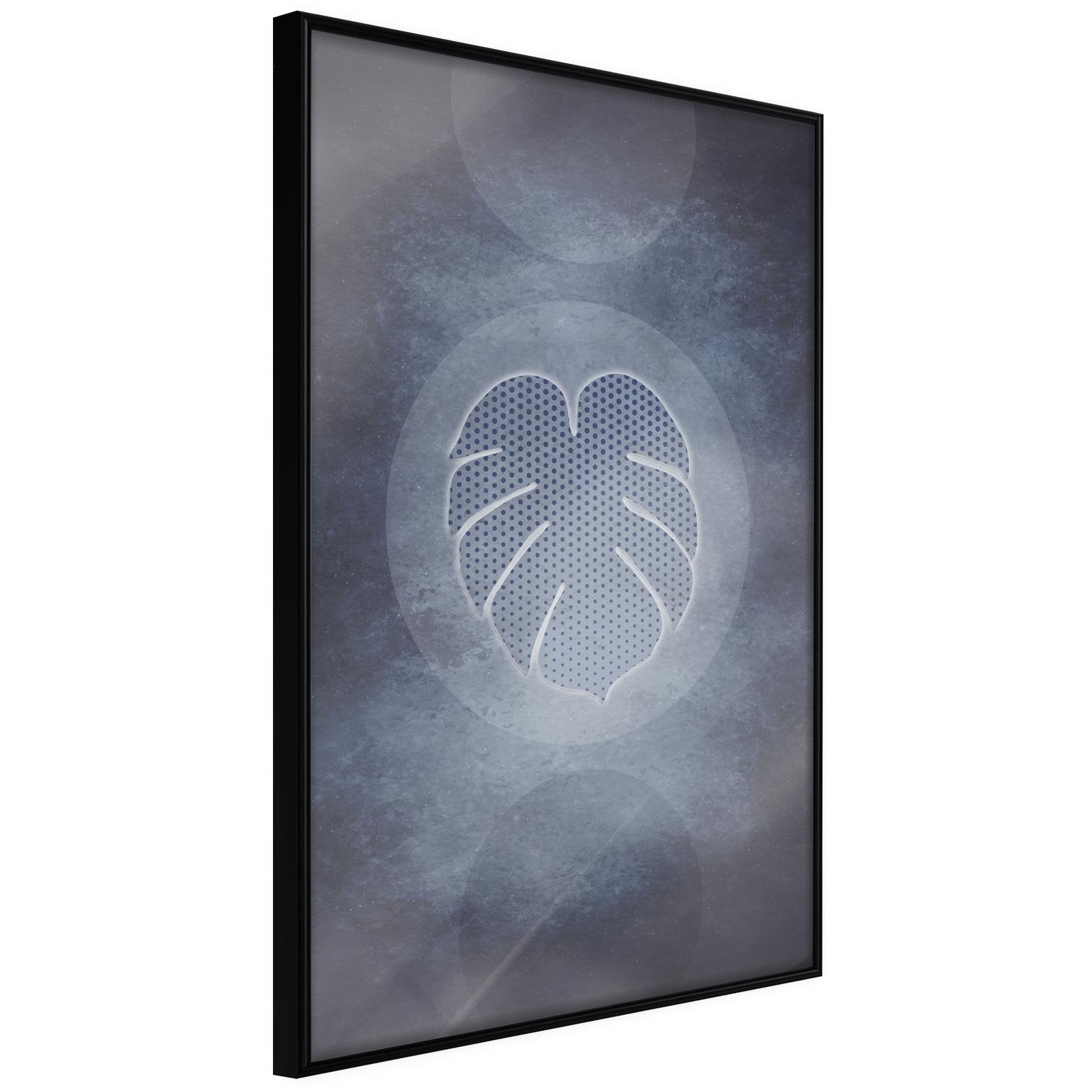 Inramad Poster / Tavla - Leaf in the Center - 20x30 Svart ram